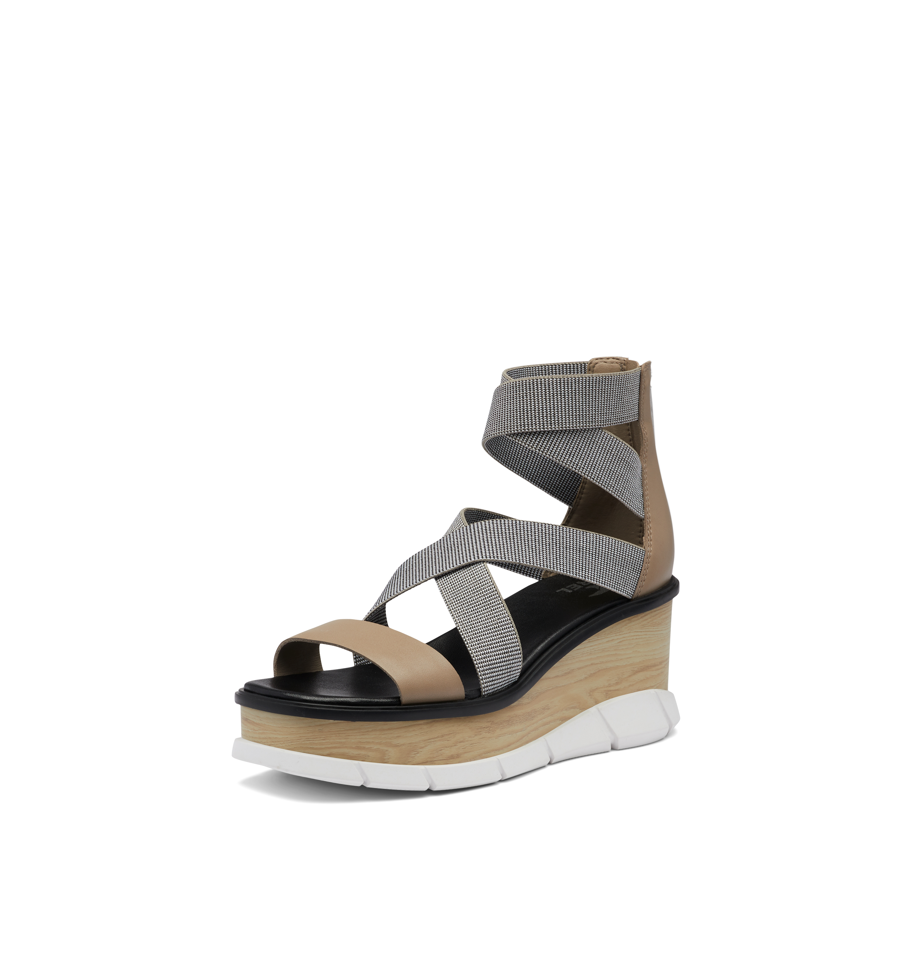 SOREL Women's Joanie III Sport Strap Sandals - Omega Taupe, White - Size 6.5