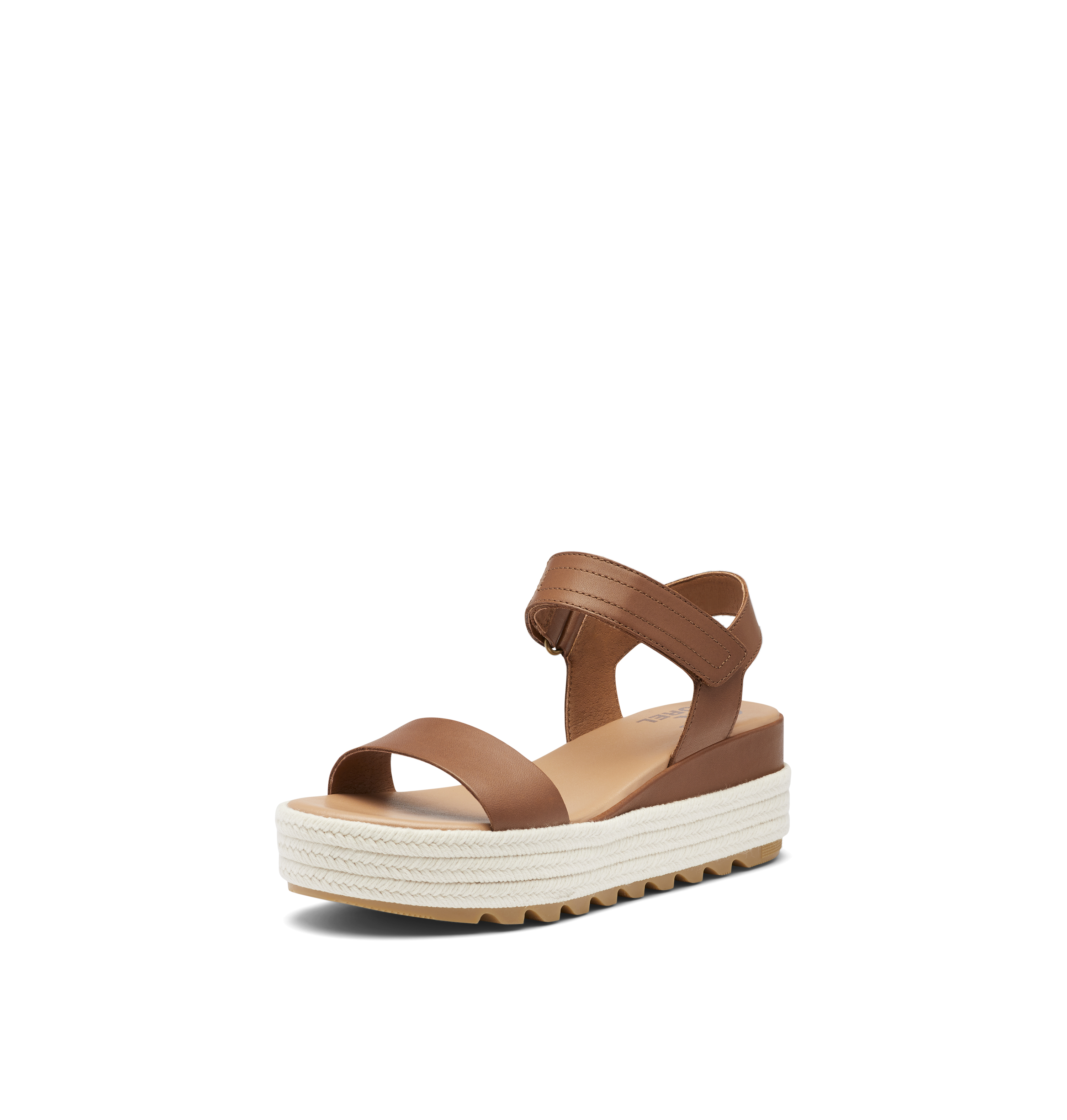 SOREL Women's Cameron Flatform Sandals - Velvet Tan, Chalk - Size 10.5