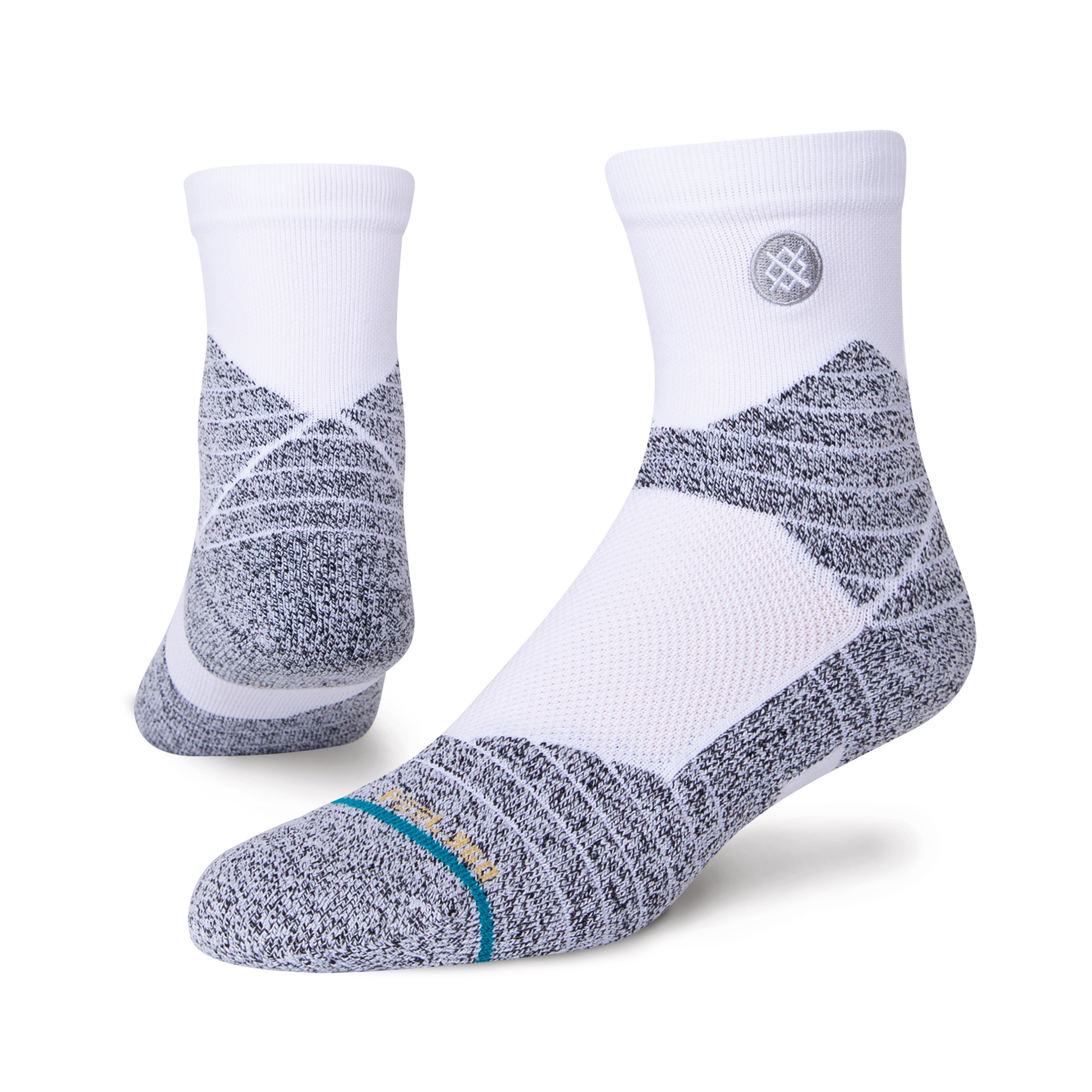 Stance Icon Sport Qtr Socks (Large, White)