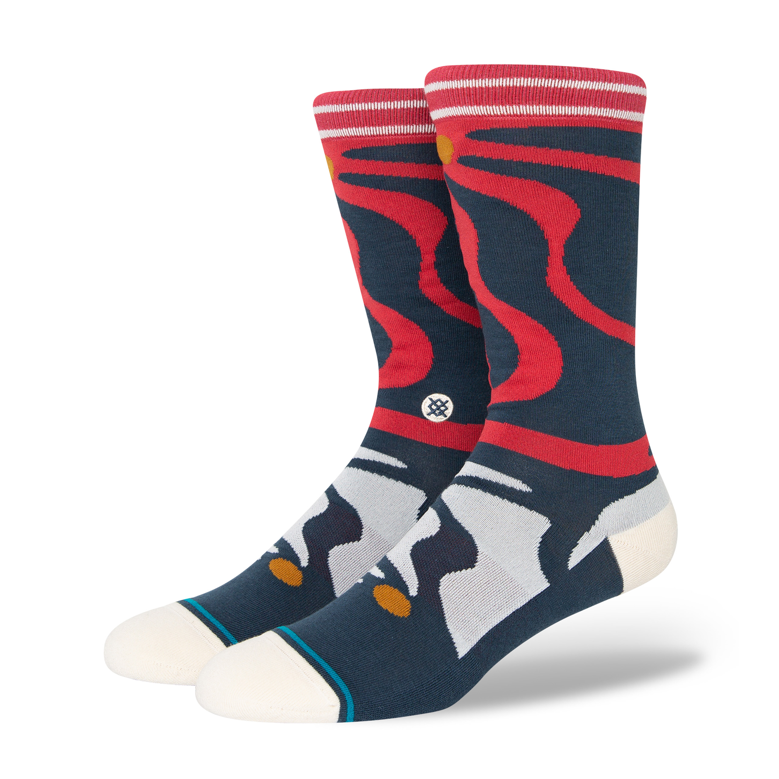 Stance Upside Crew Socks (Medium, Red)