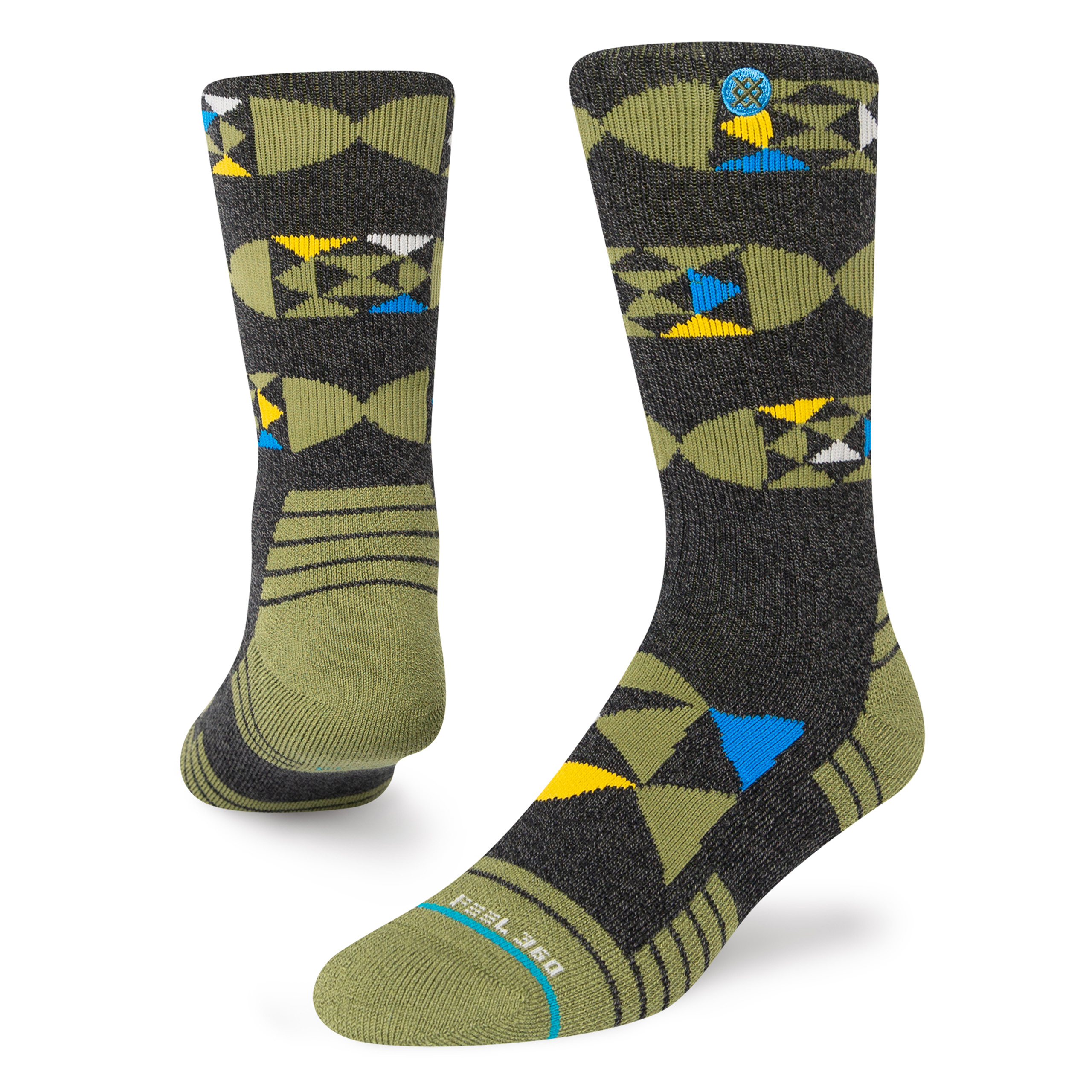 Stance Geodes Crew Socks (Large, Black)