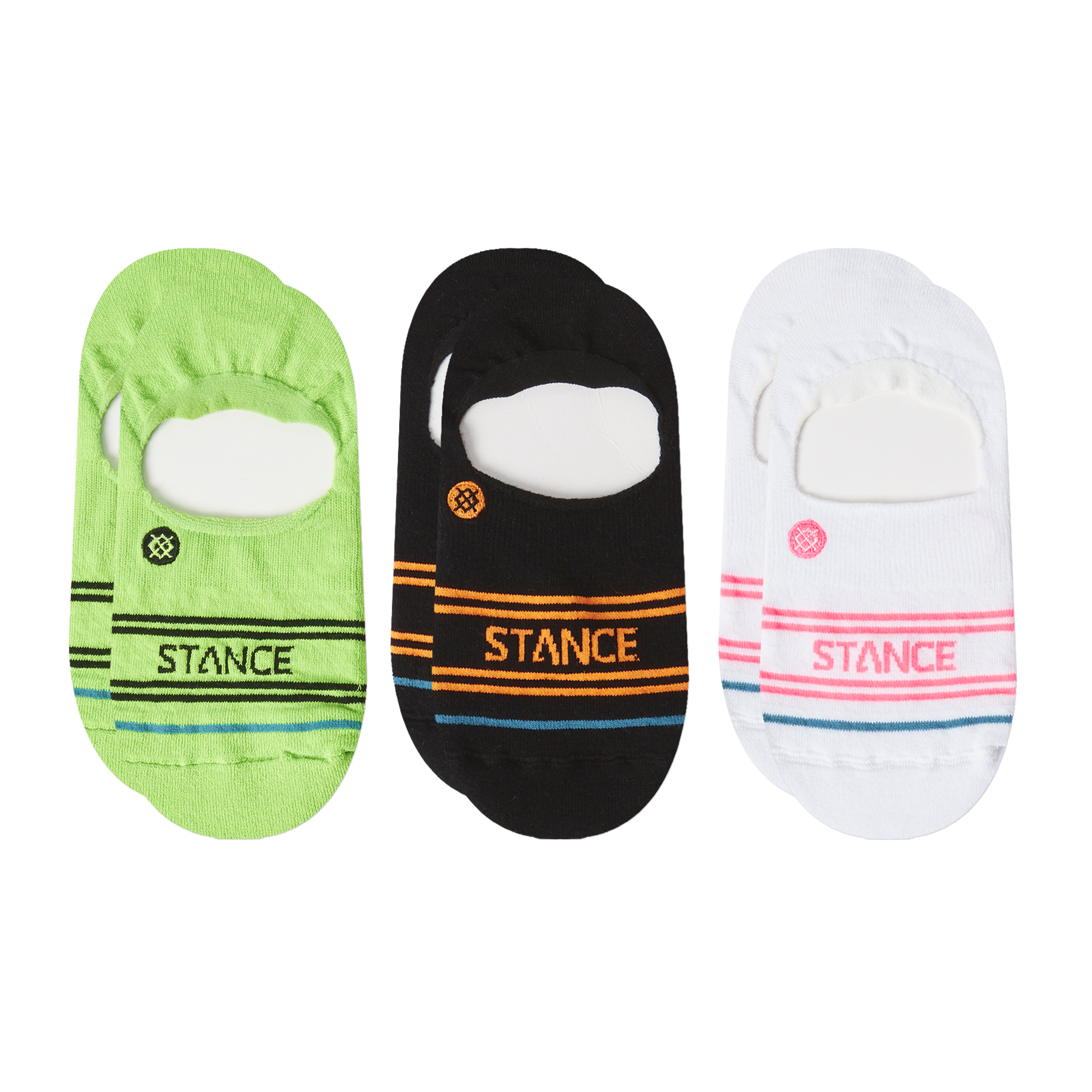 Stance Basic 3 Pack No Show Socks (Small, Volt)