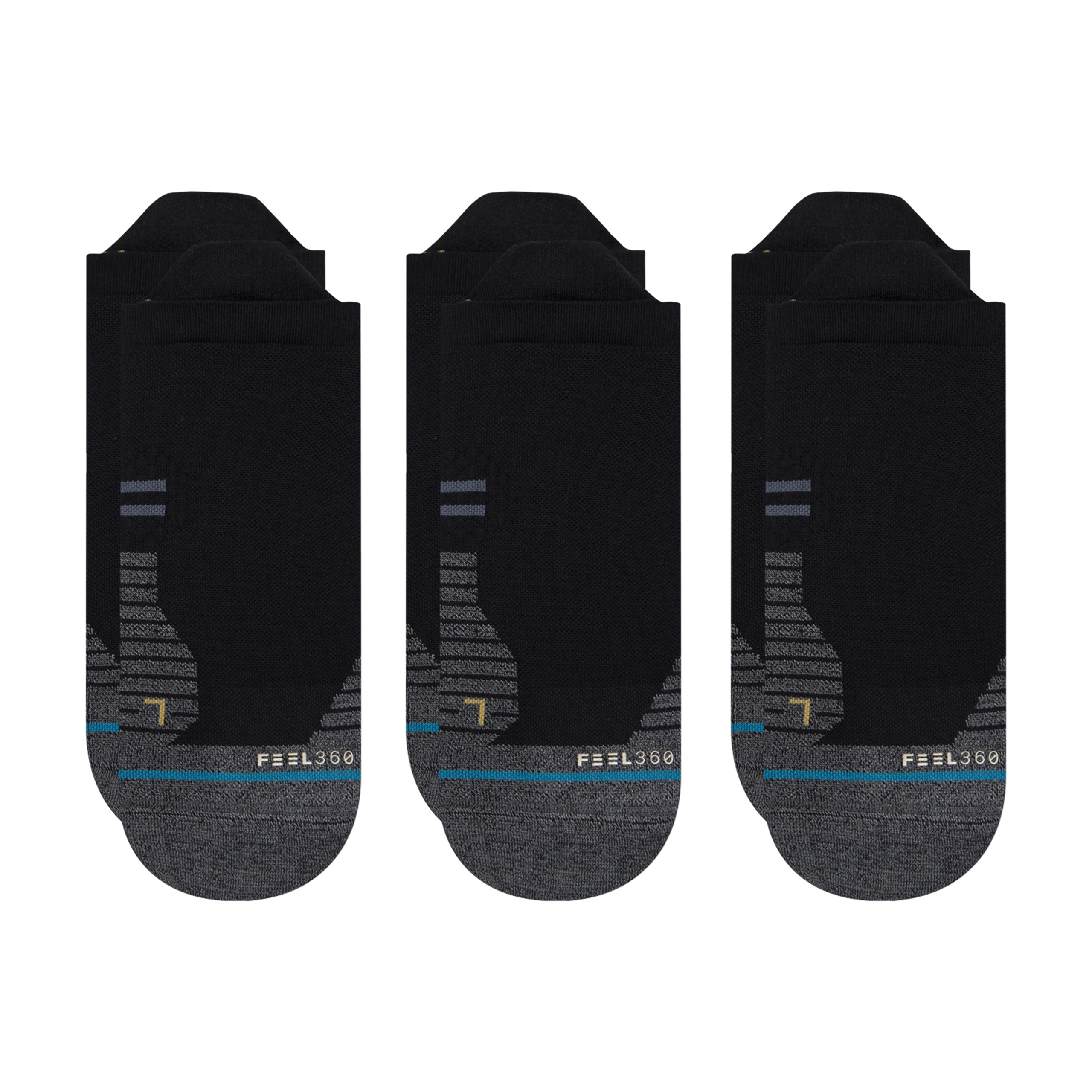 Stance Tab Run Light Socks [3 Pack] (Small, Black)