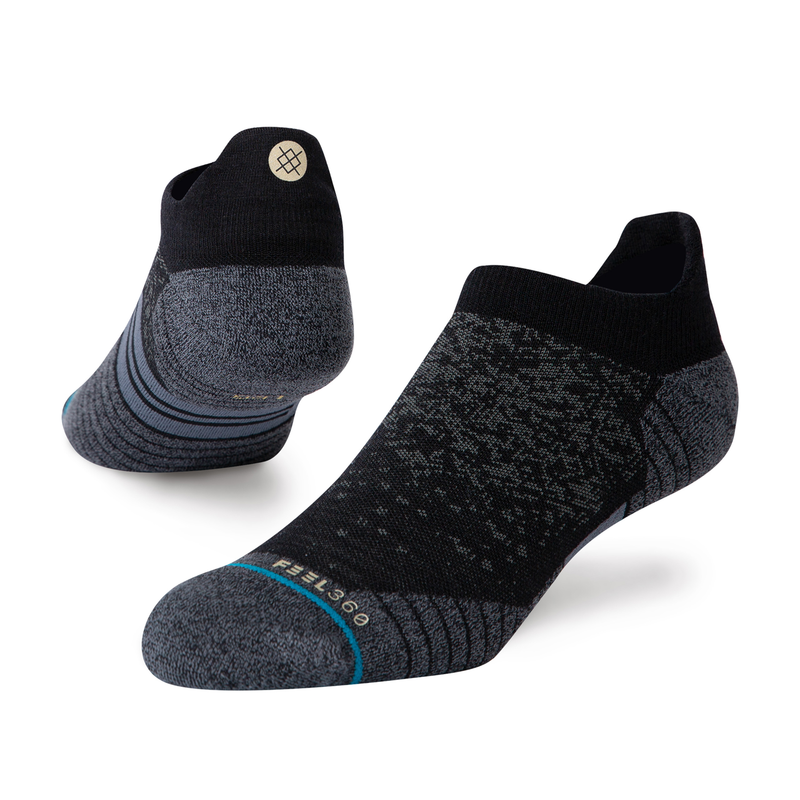 Stance Run Wool Tab St Socks (Small, Black)