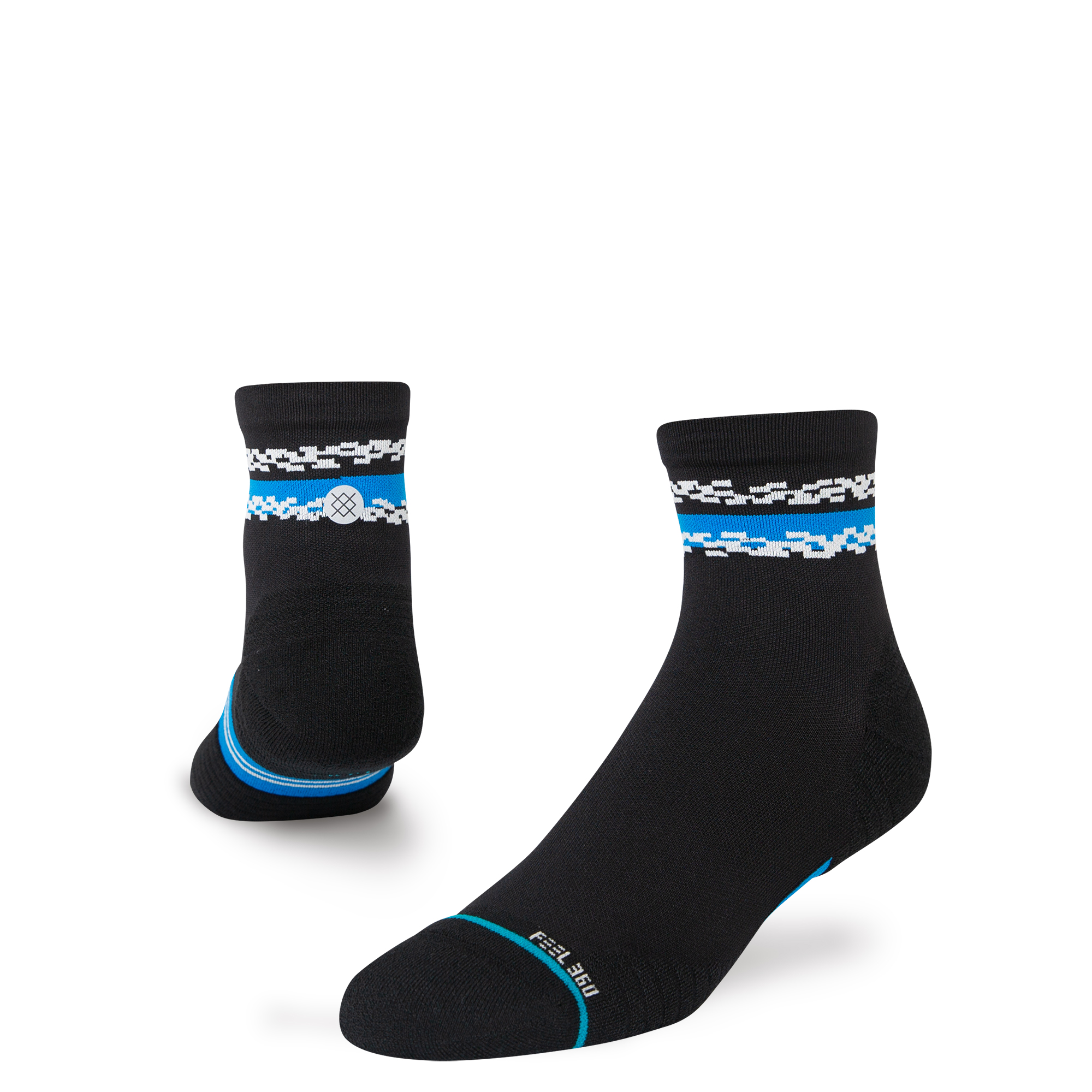 Stance Distort Qtr Quarter Socks (Medium, Black)