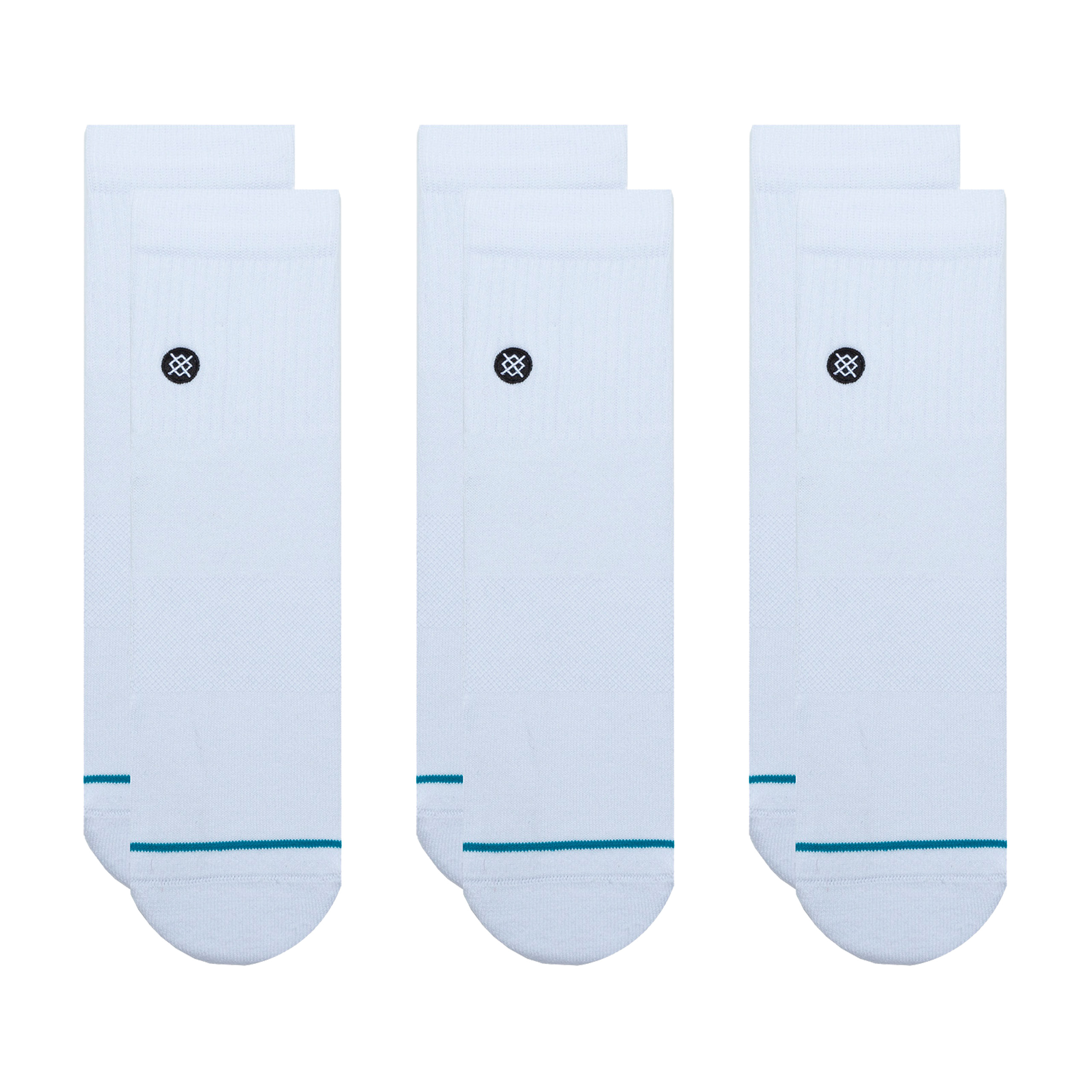 Stance Icon Quarter Icon Socks [3 Pack] (Medium, White)