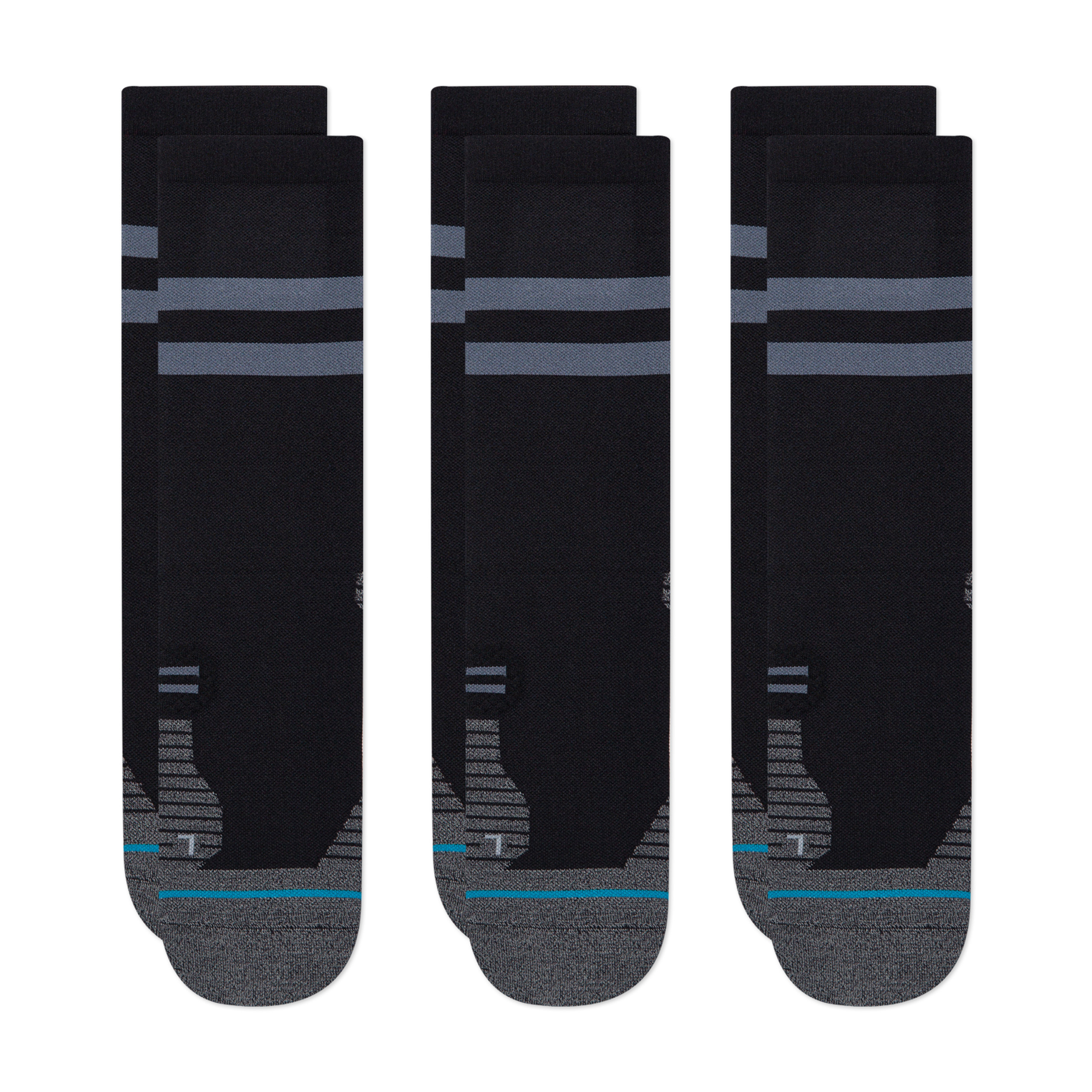 Stance Run Light Crew Socks [3 Pack] (Small, Black)