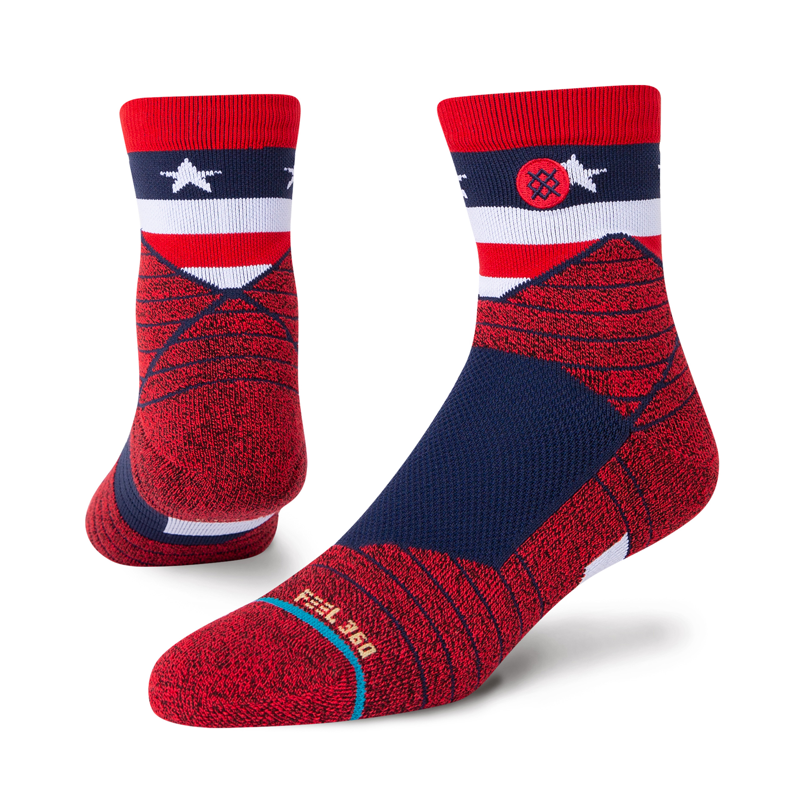 Stance American Qtr Socks (Large, Red)
