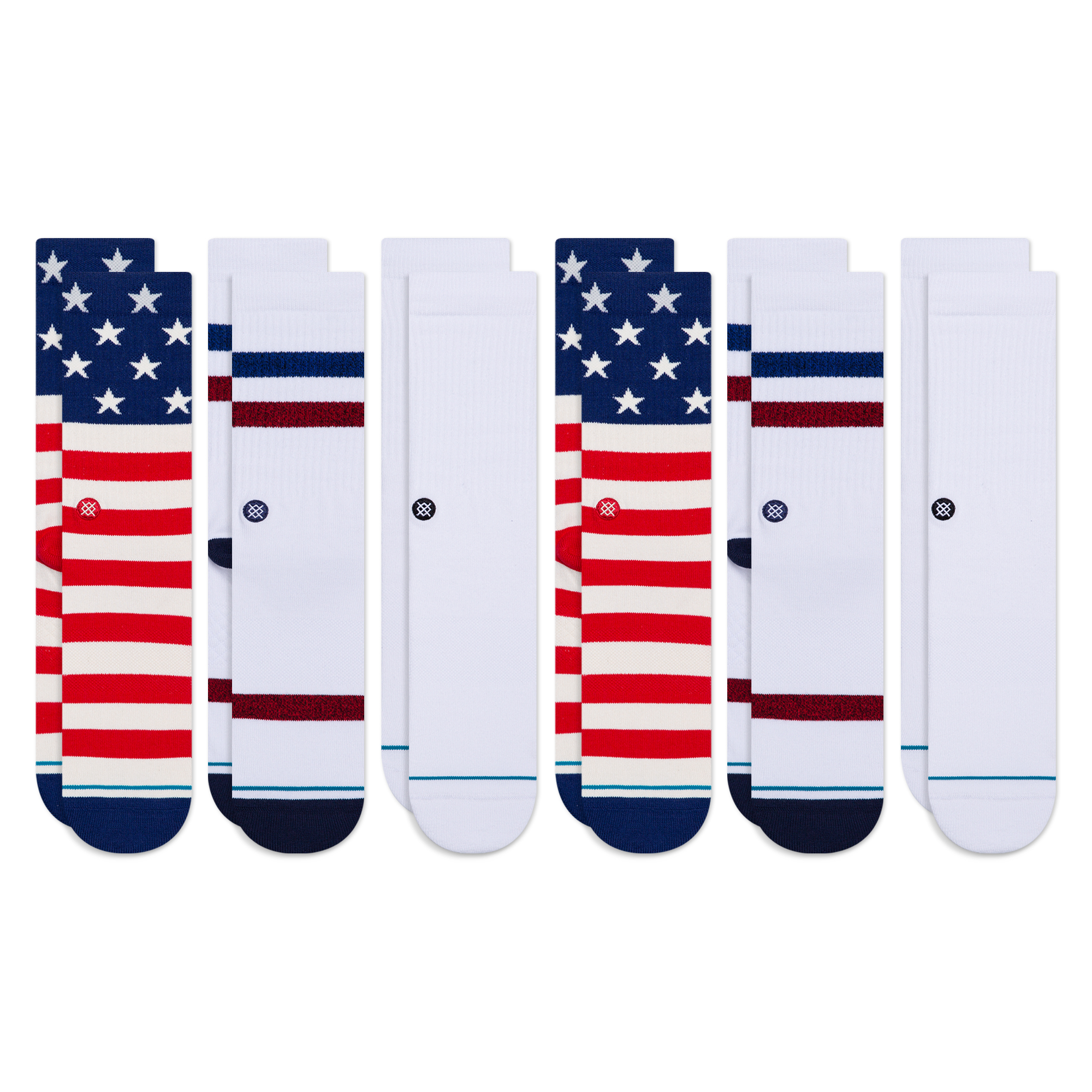 Stance Americana Crew Socks [6 Pack] (Large, Multi)