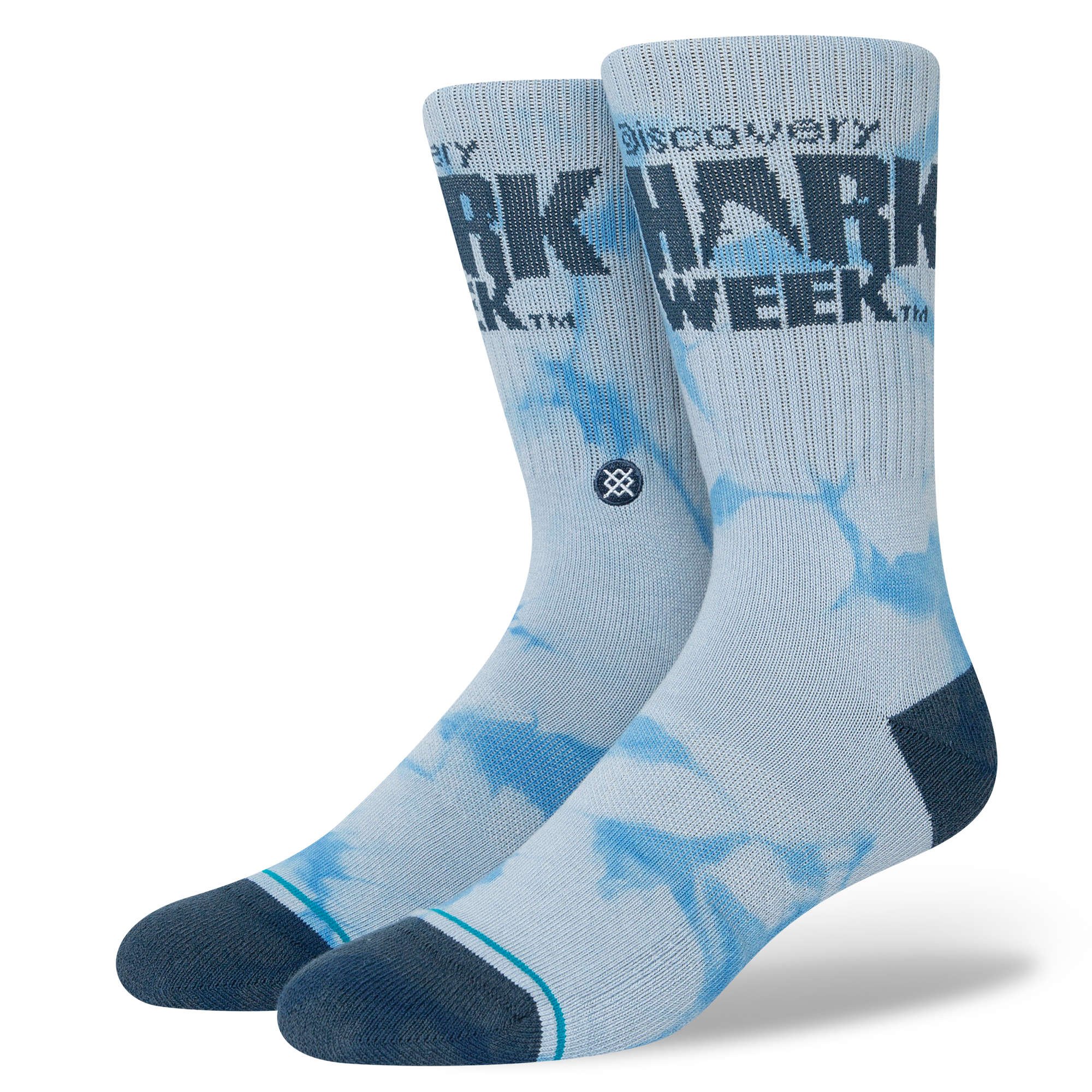Stance Shark Week Crew Socks (Medium, Blue)