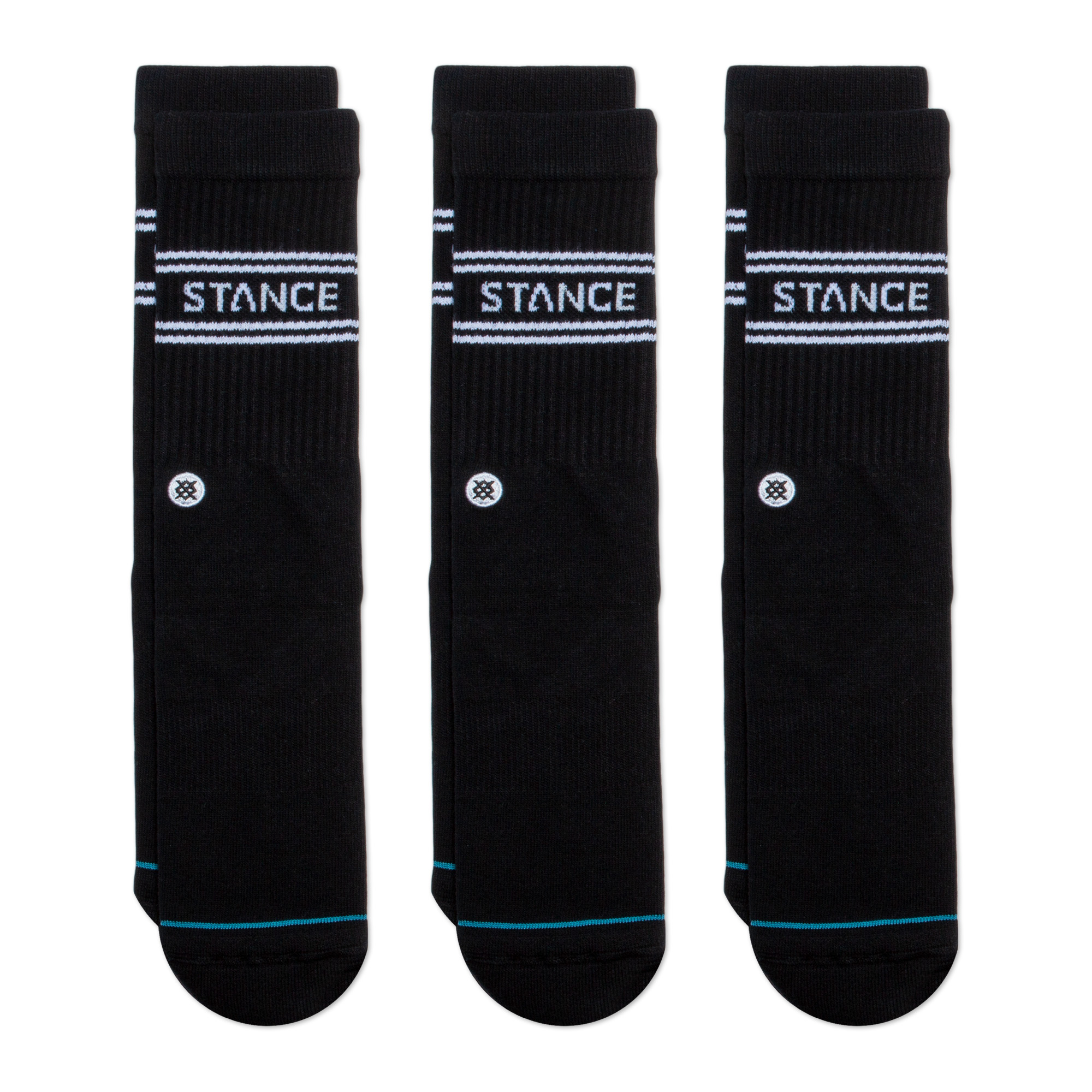 Stance Basic Crew Socks [3 Pack] (Medium, Black)