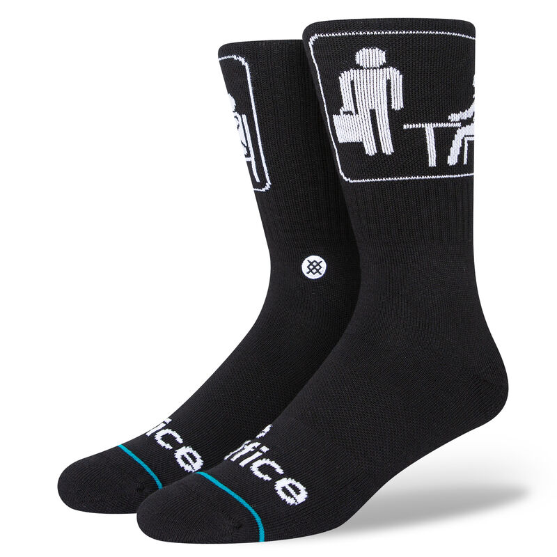 Stance The Office Intro Crew Socks (Small, Black)