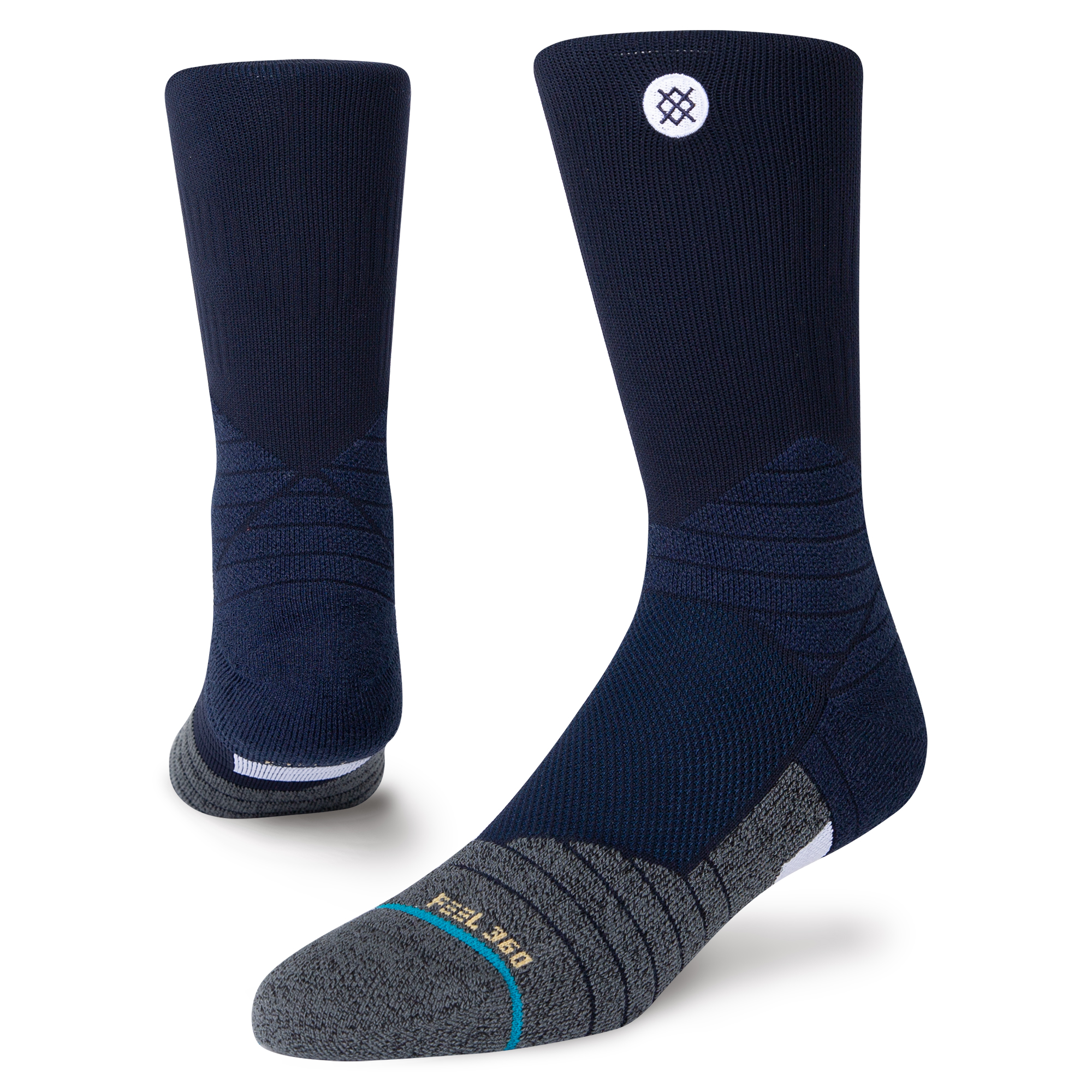 Stance Icon Sport Crew Socks (Large, Navy)