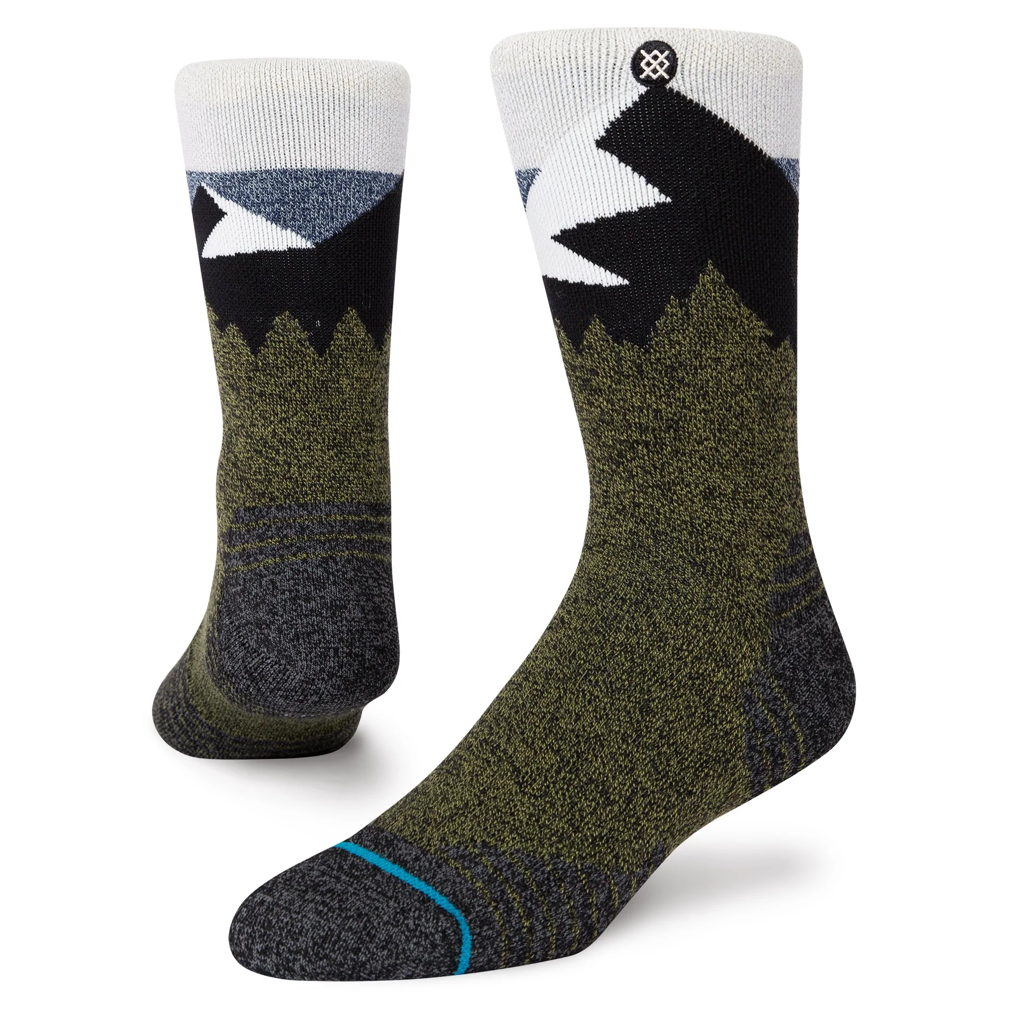 Stance Divided Crew Socks (Medium, Blue)