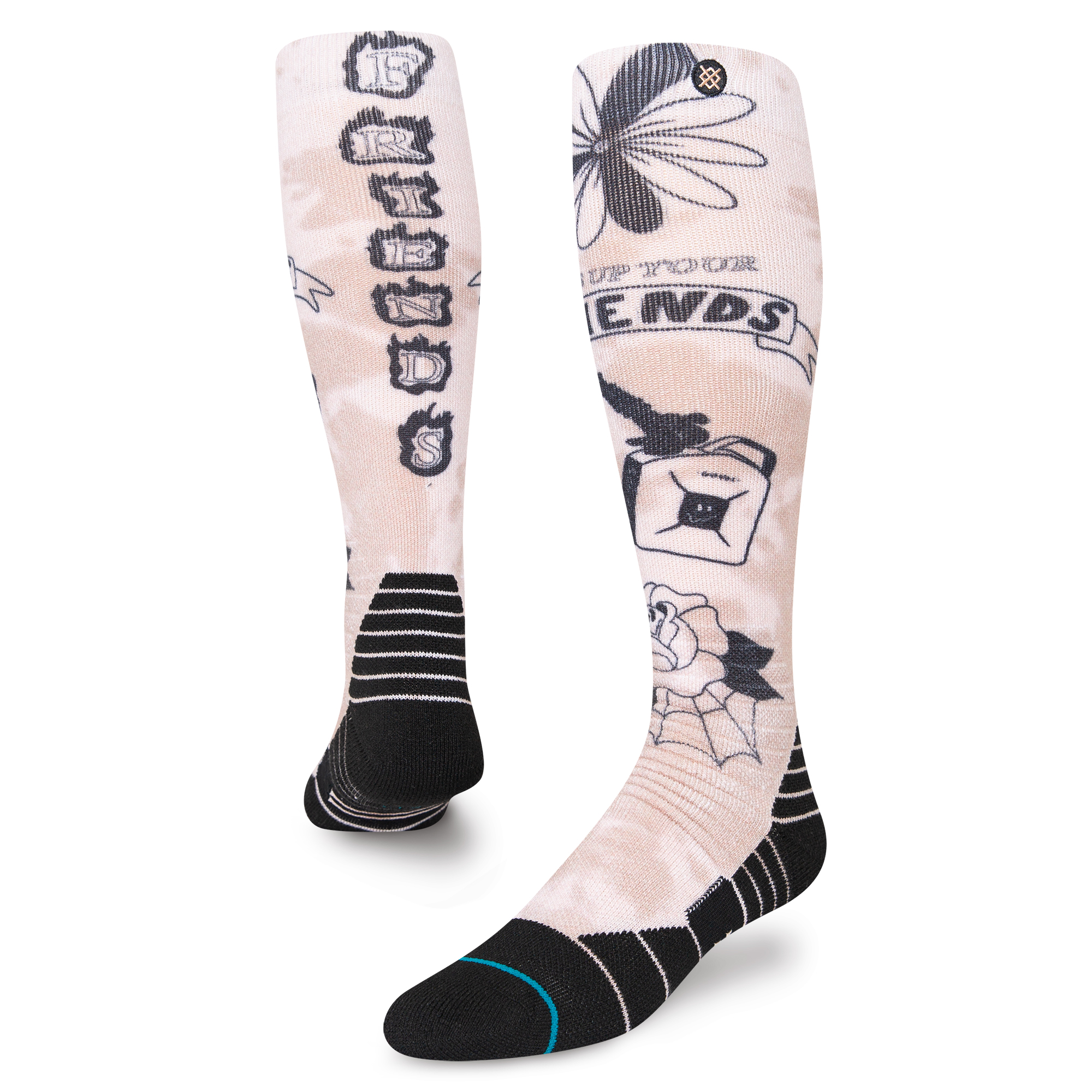 Stance Gassed Up OTC Socks (Small, Off White)