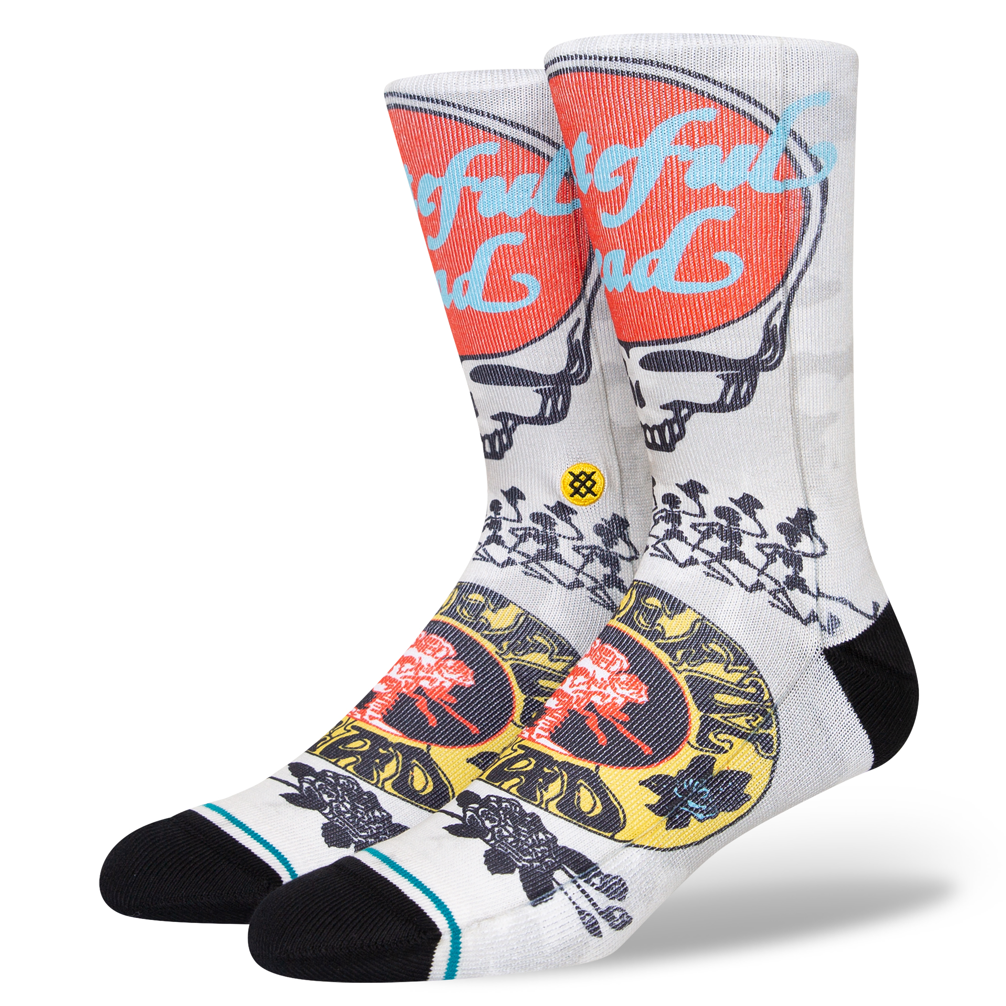 Stance Grate Crew Socks (Small, Vintage White)