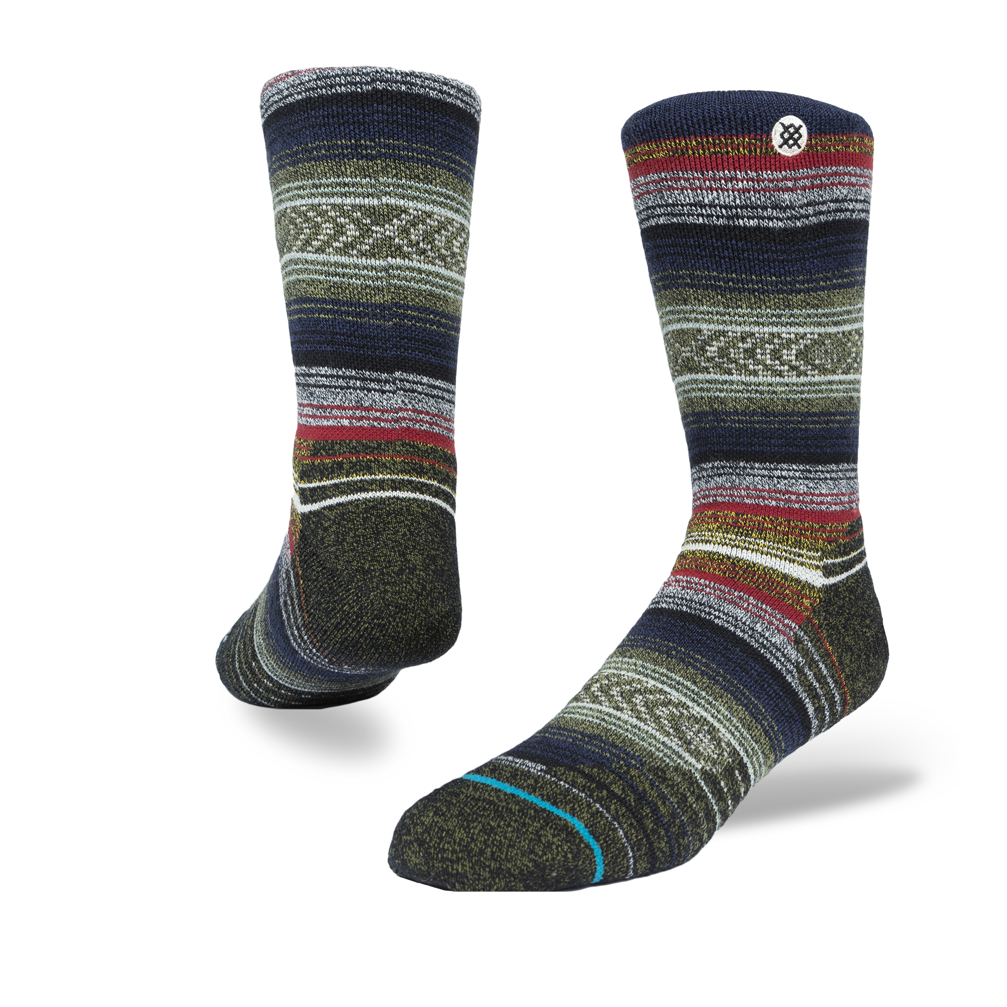 Stance Windy Peaks Crew Socks (Small, Black)