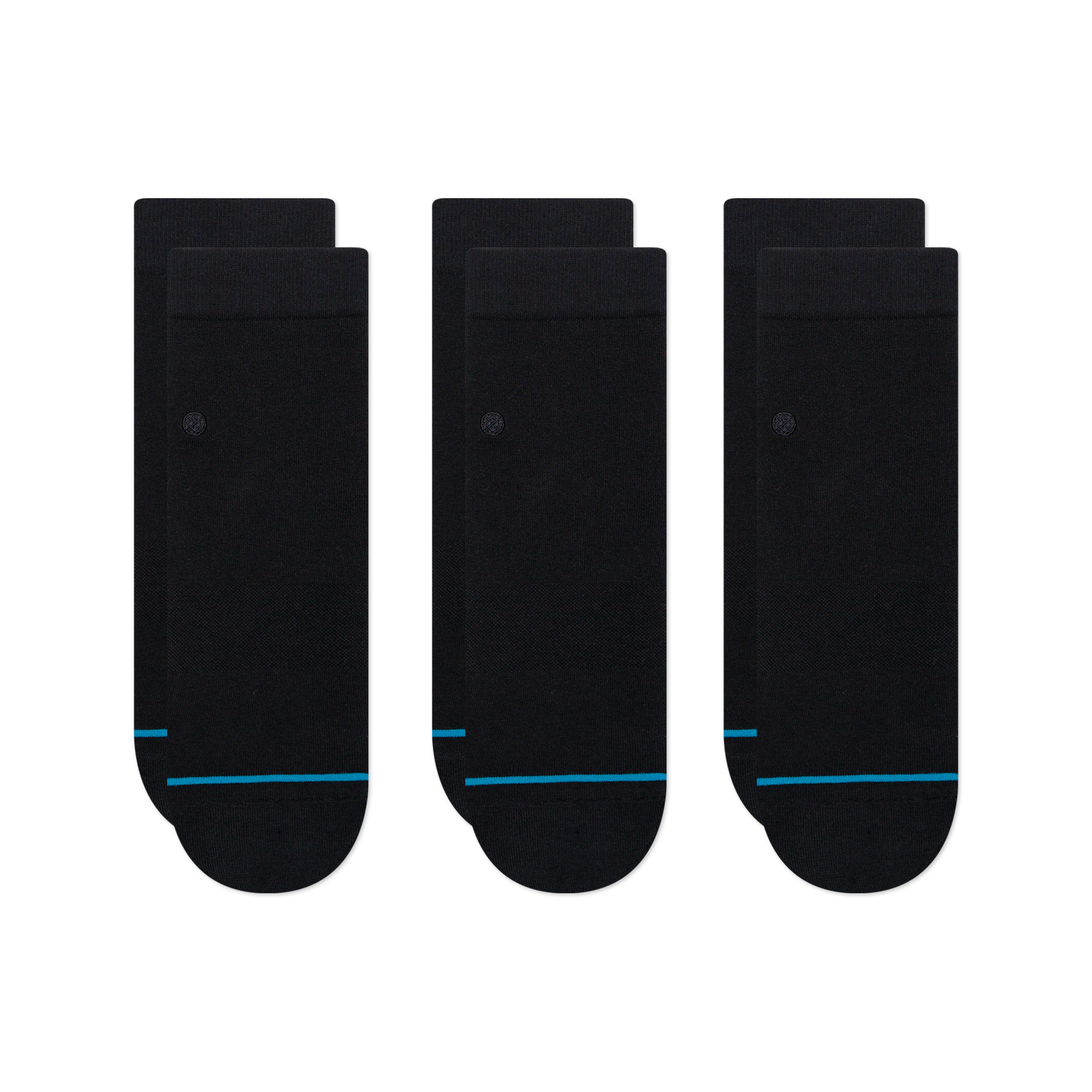 Stance The Lowrider 3 Pack Quarter Socks (Small, Black)