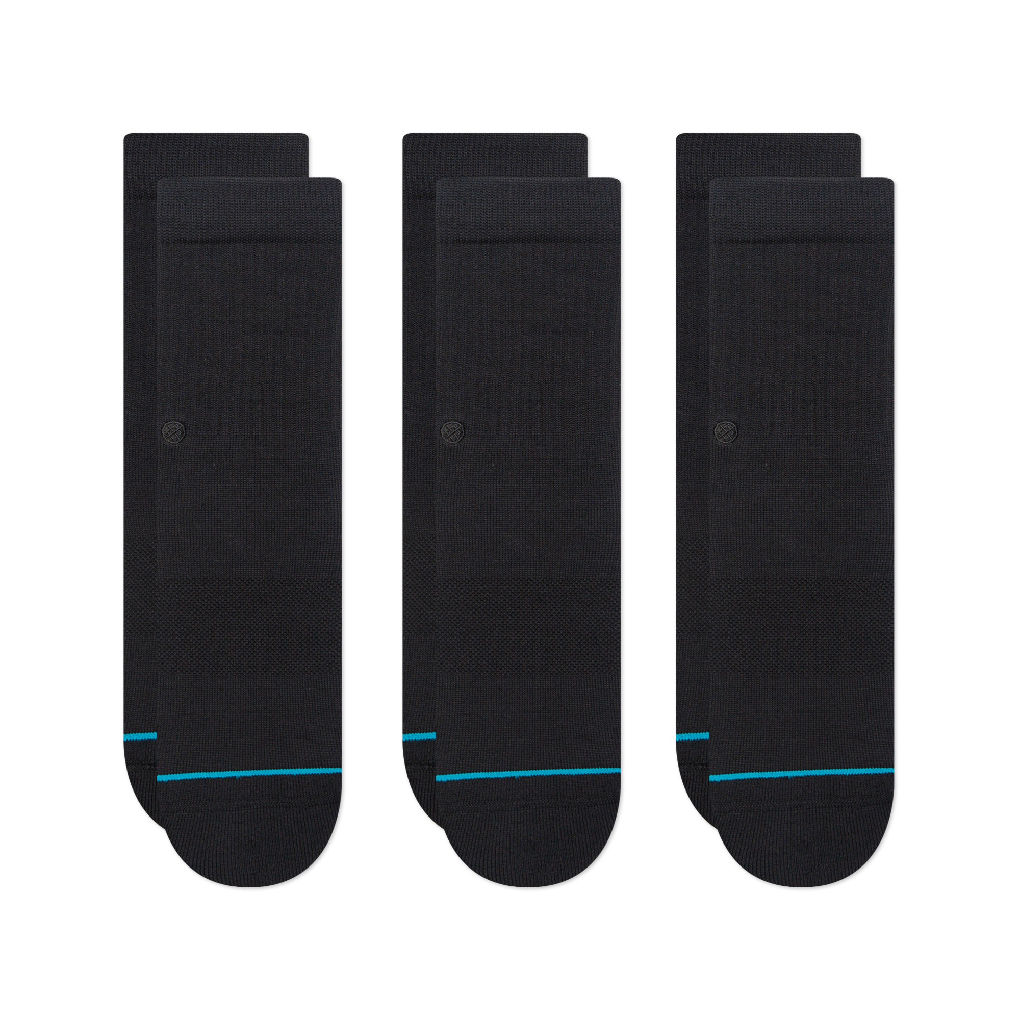 Stance Women's Icon 3 Pack Crew Socks (Small, Black)