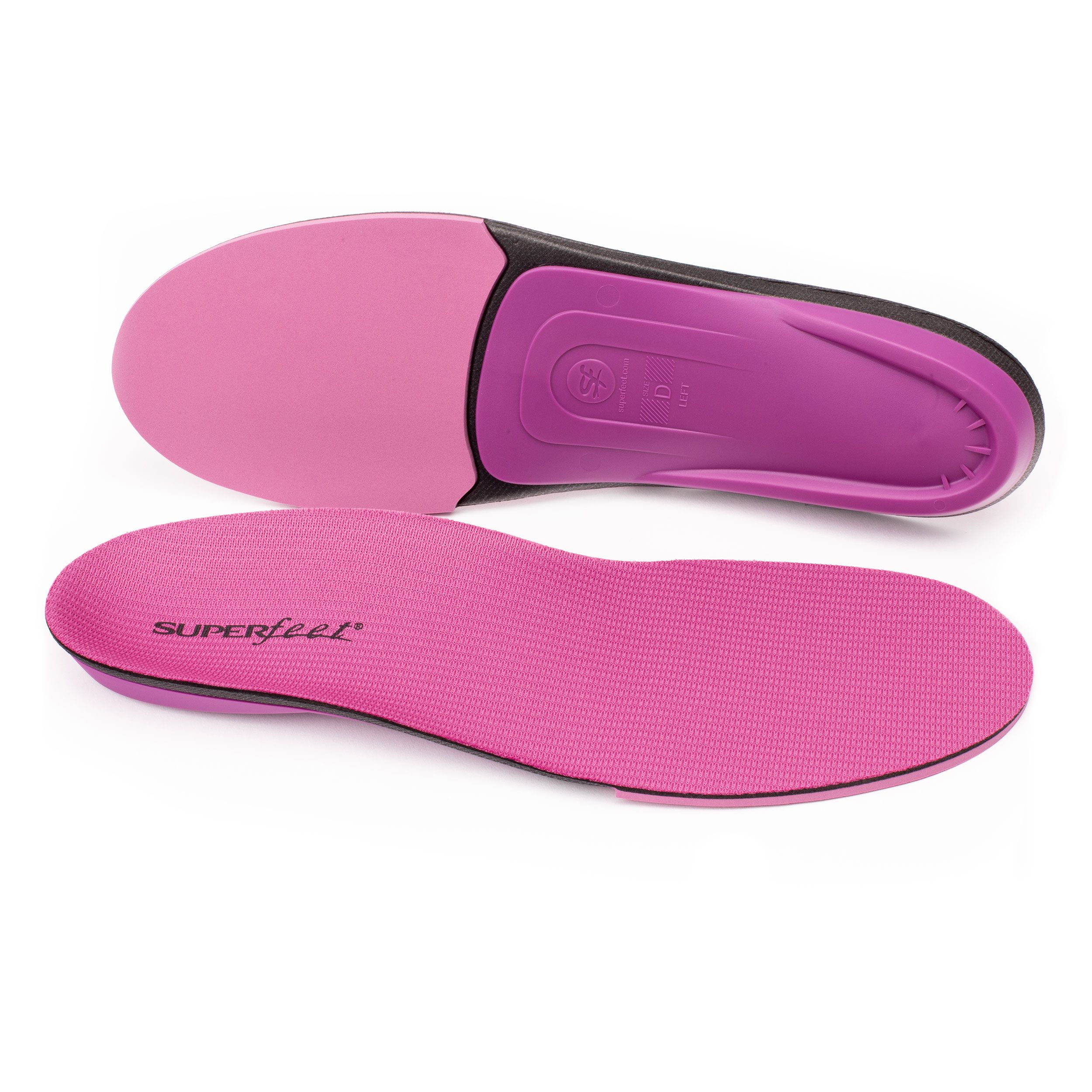 Superfeet BERRY Comfort, High Arch Anti-Fatigue Forefoot Inserts for Orthotic Support, Womens, Berry, 10.5-12 Women