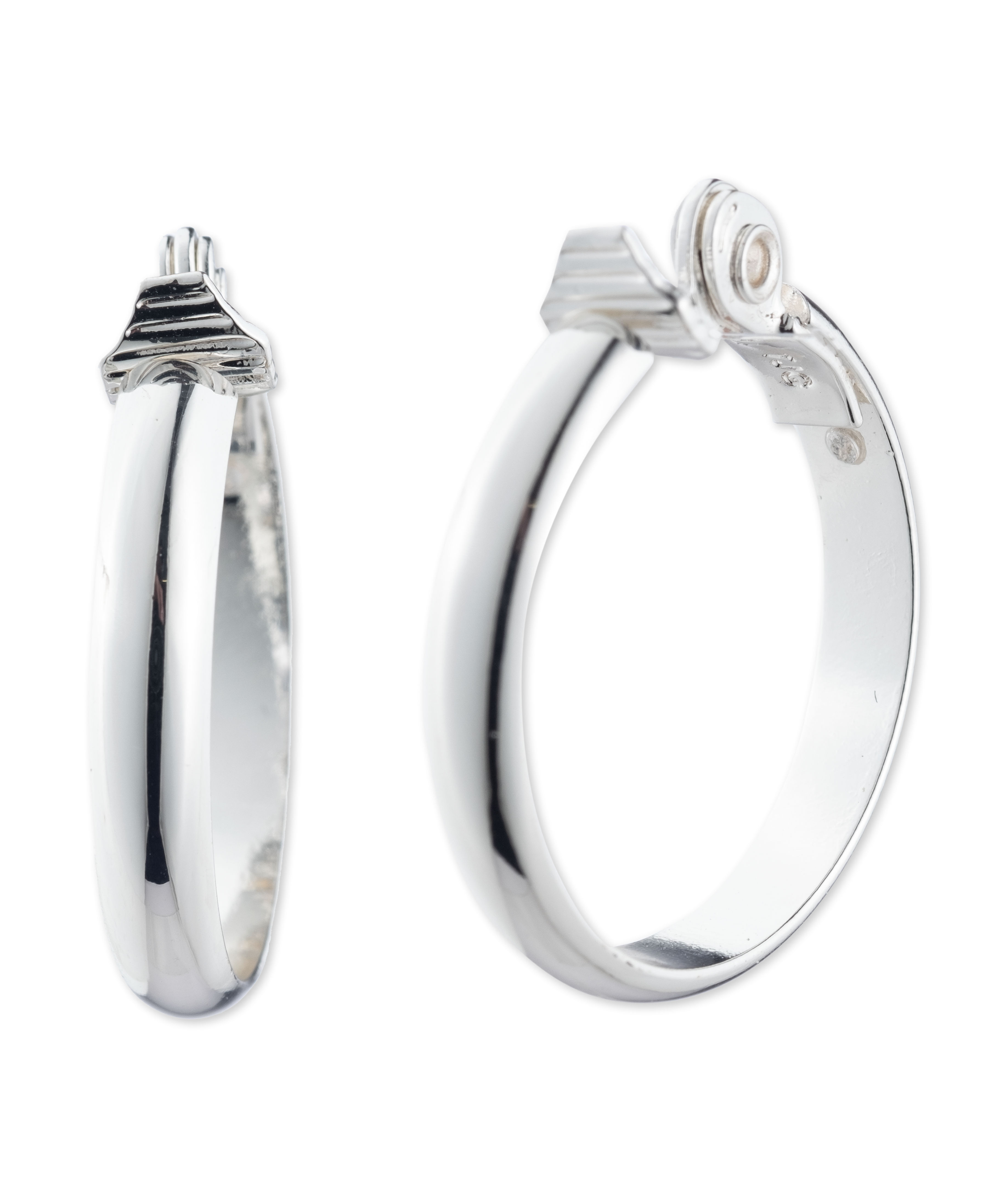 Anne Klein Classics Silver-Tone Clip Hoop Earrings