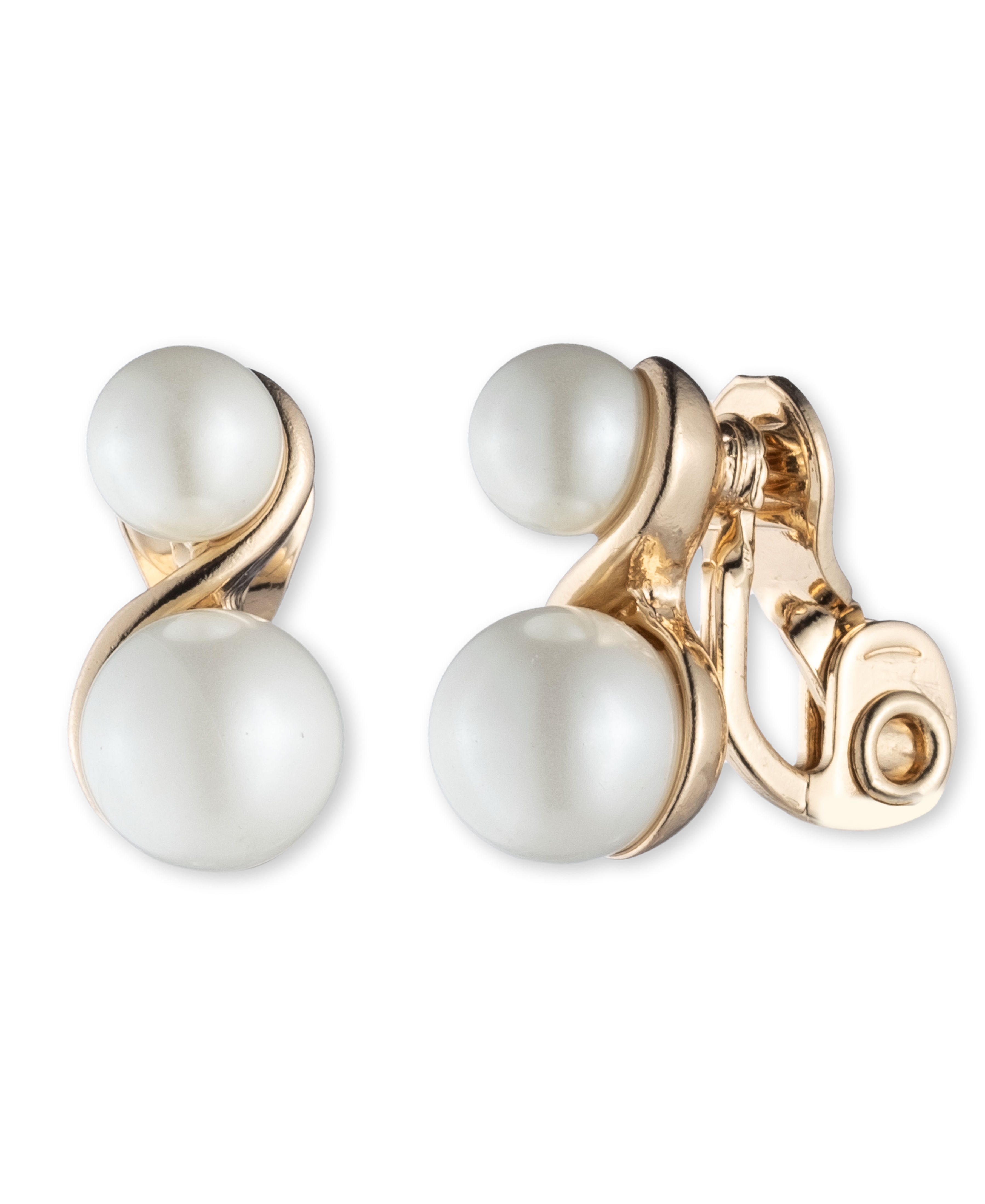 Anne Klein Gold-Tone & Faux Pearl Clip-On Earrings
