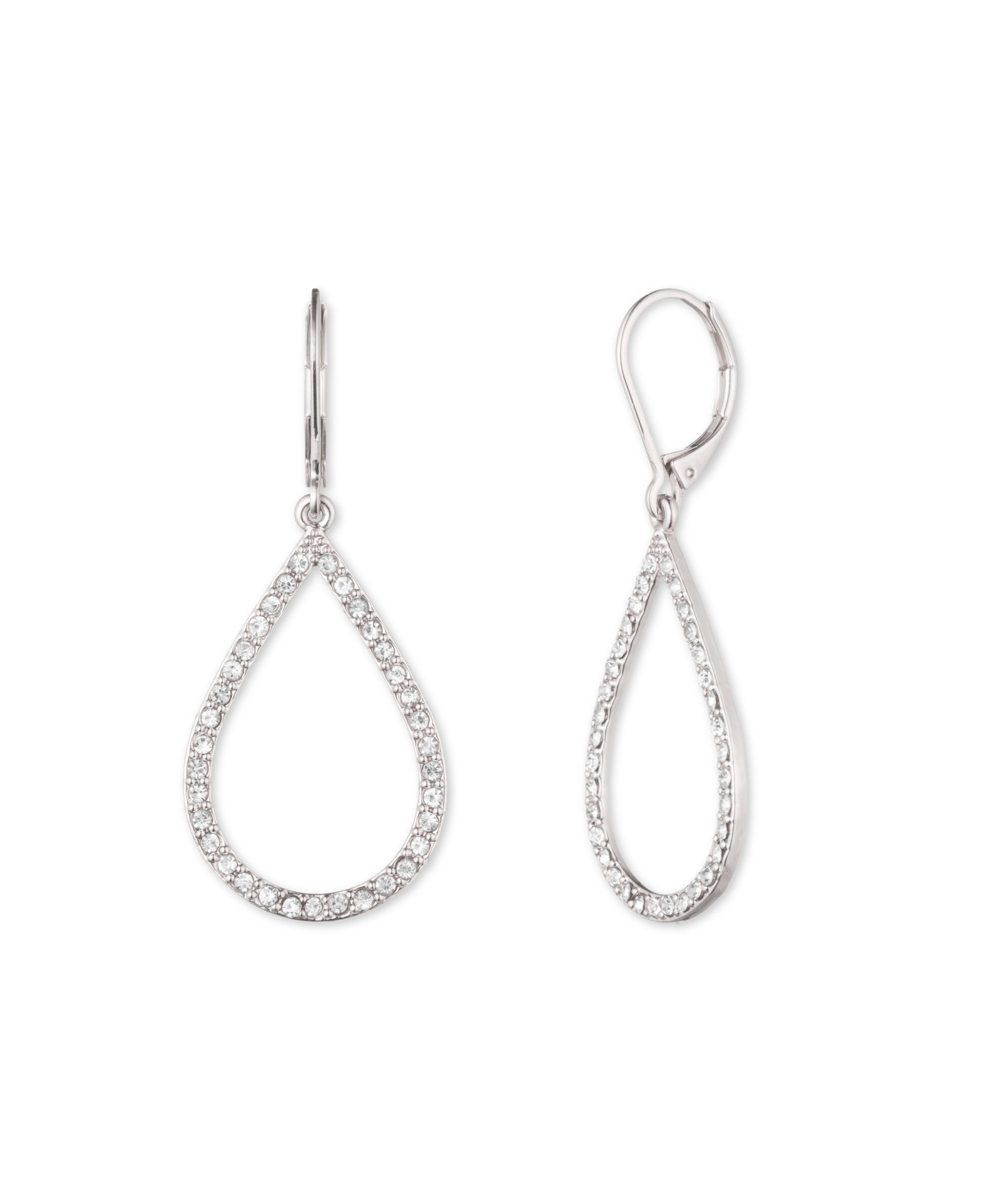 Anne Klein Ready To Shine Silver-Tone/Crystal Teardrop Earrings