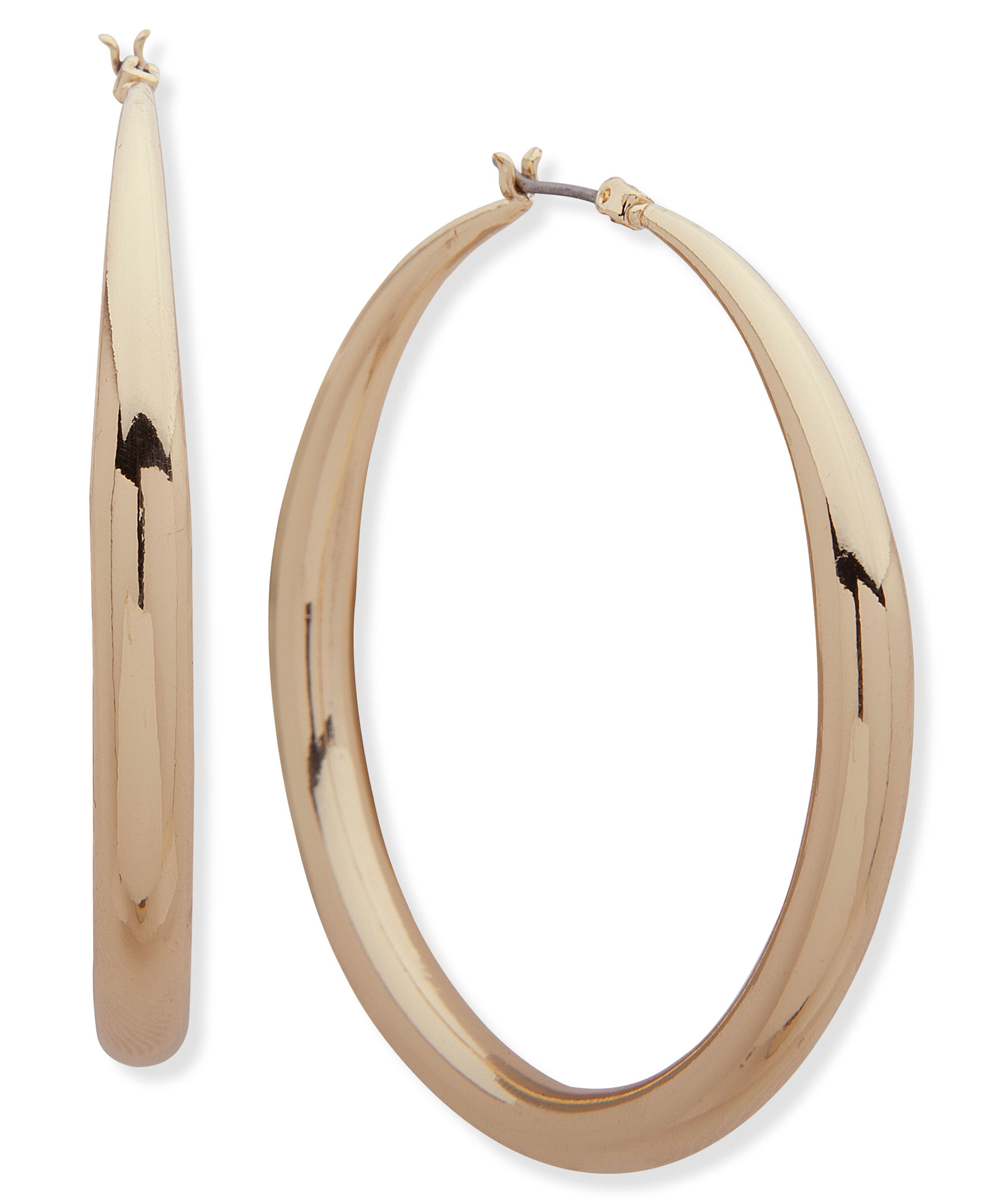 Anne Klein Women's Goldtone Medium Tapered Hoop Earrings