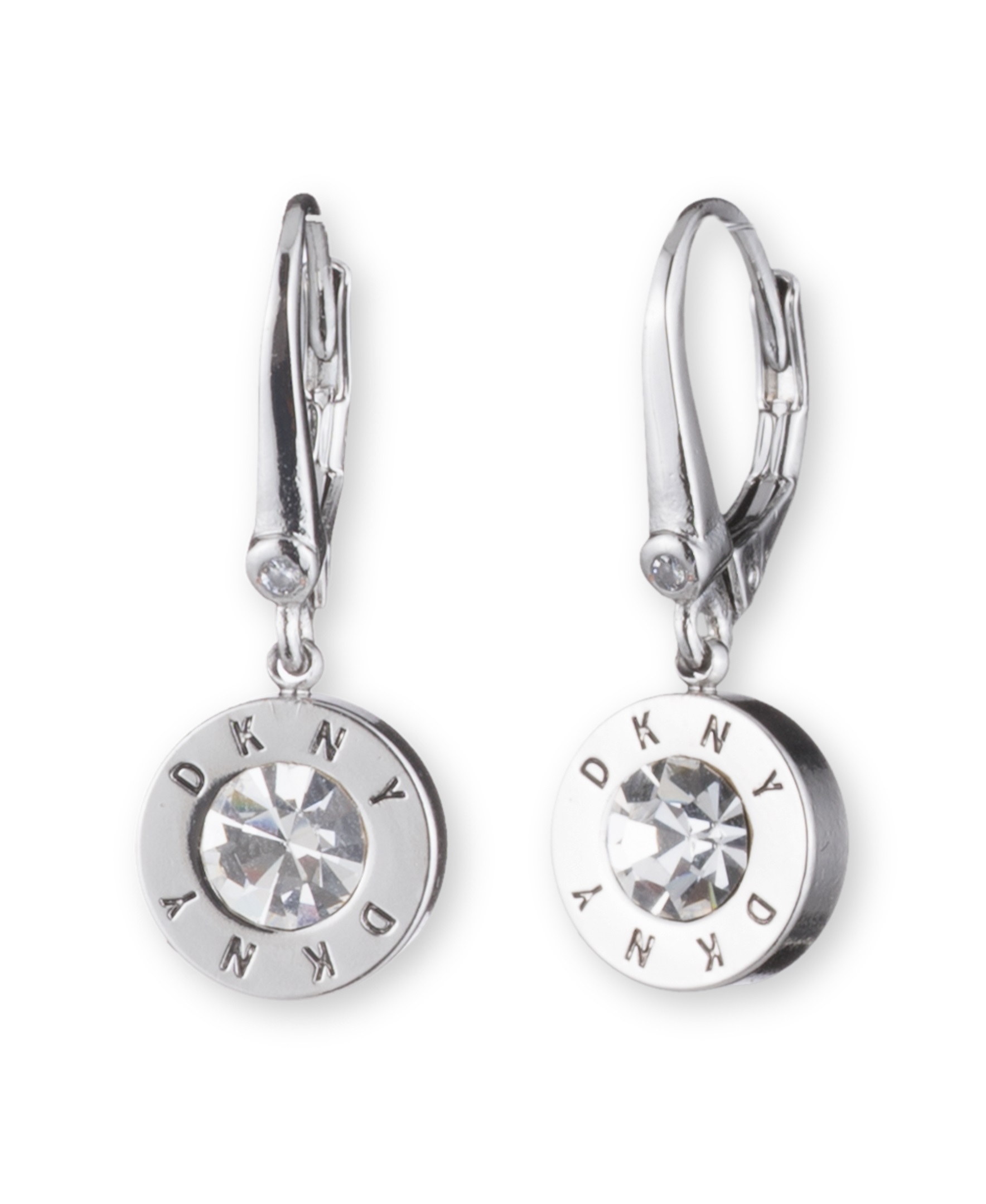 PE LOGO STONE DROP - SLV/CRY