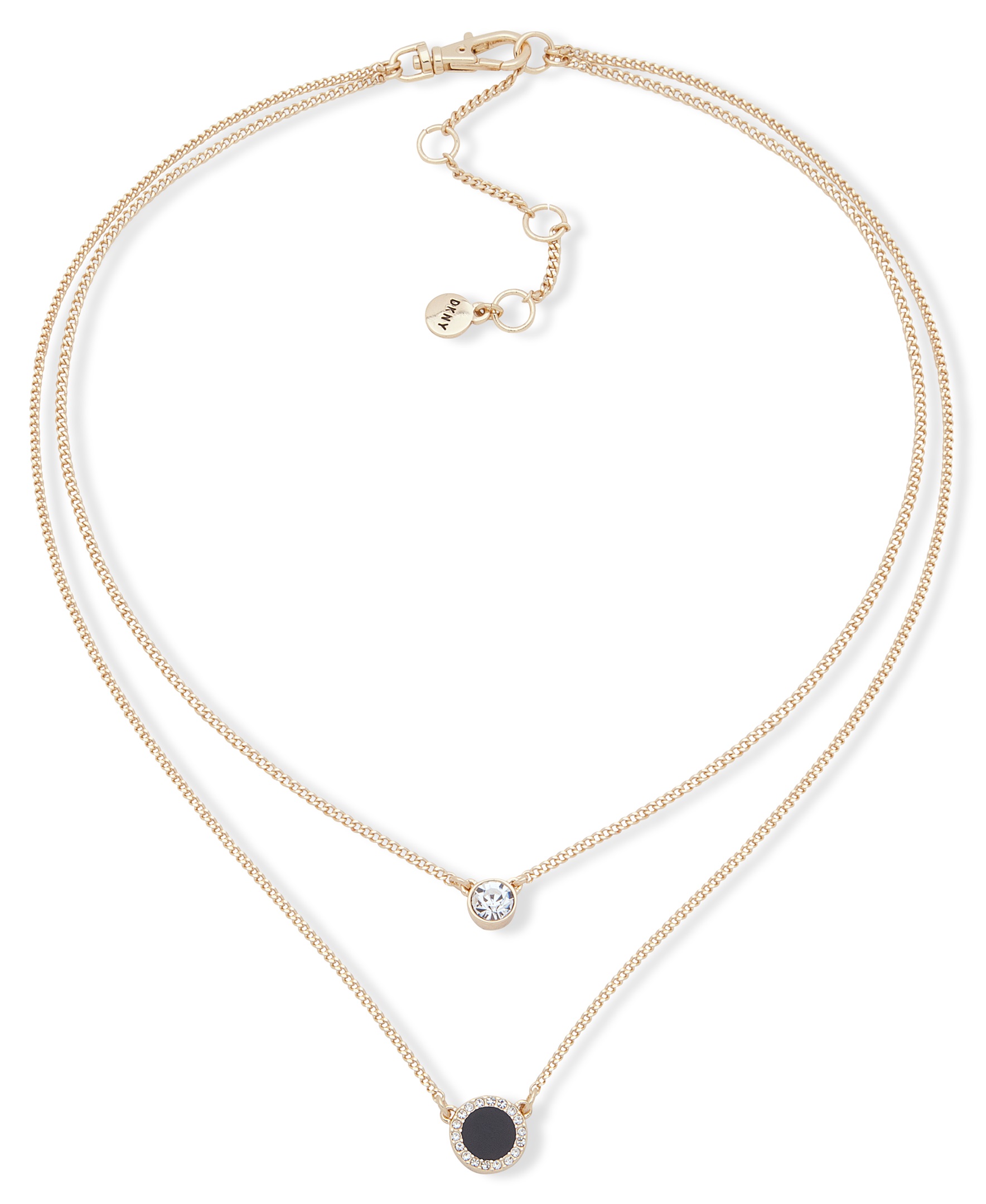 NK 16 DOUBLE PENDANT-GLD/CRY/BLACK