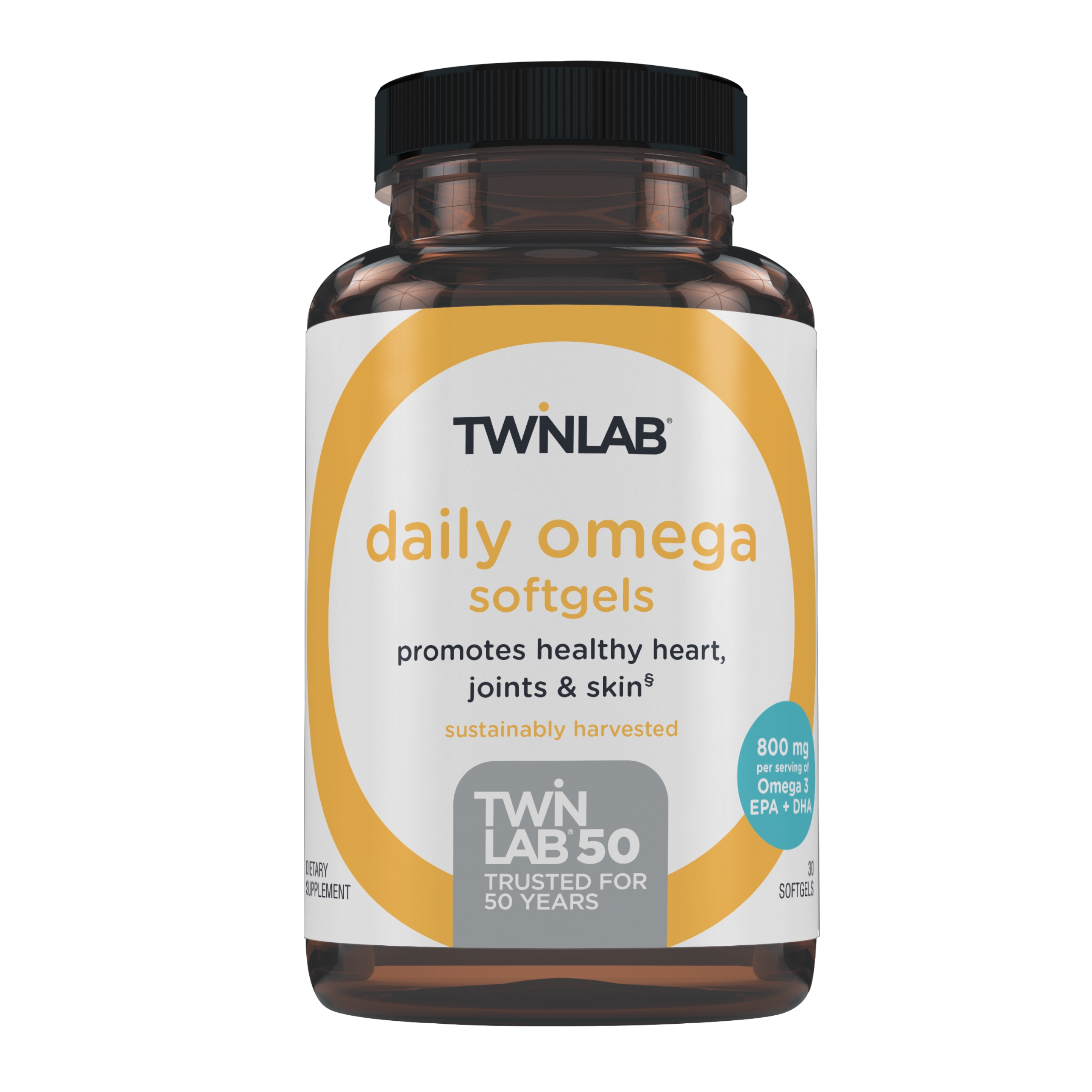 Twinlab Daily Omega Softgels - Premium Omega 3 Fish Oil Triglyceride Form for Heart Health, Joint Support, Immune Support - Super Pure, Wild, Nature Made Fish Oil EPA DHA Omega 3 Supplement, 30 Count