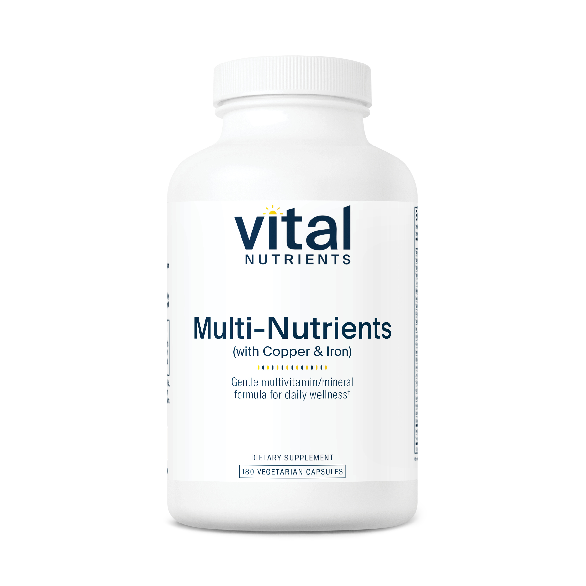 Vital Nutrients - Multi-Nutrients 4 - Citrate/Malate Formula (with Copper and Iron) - Multi-Vitamin/Mineral Formula with Potent Antioxidants - Bioavailable Form - 180 Vegetarian Capsules per Bottle