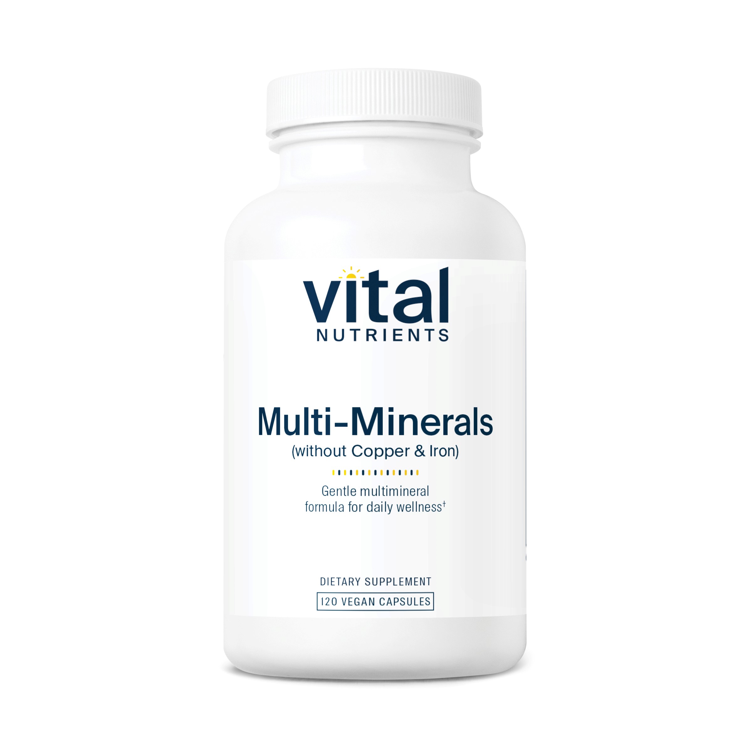 Vital Nutrients - Multi-Minerals - Citrate/Malate Formula (No Copper or Iron) - High Potency Gentle Formula with High Nutritional Value - 120 Vegetarian Capsules per Bottle