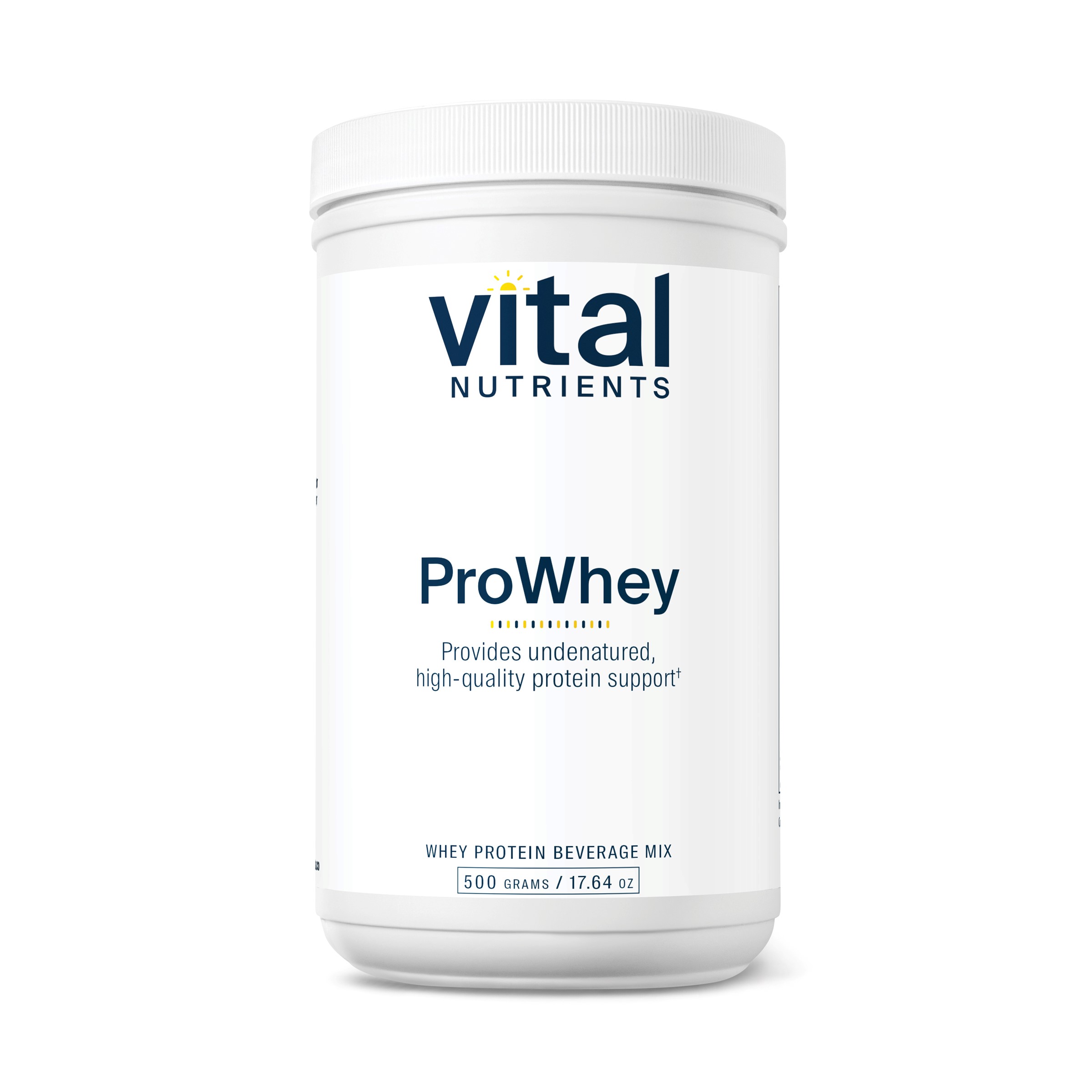 Vital Nutrients - ProWhey - Whey Protein Beverage Mix - Plain - 500 Grams per Bottle