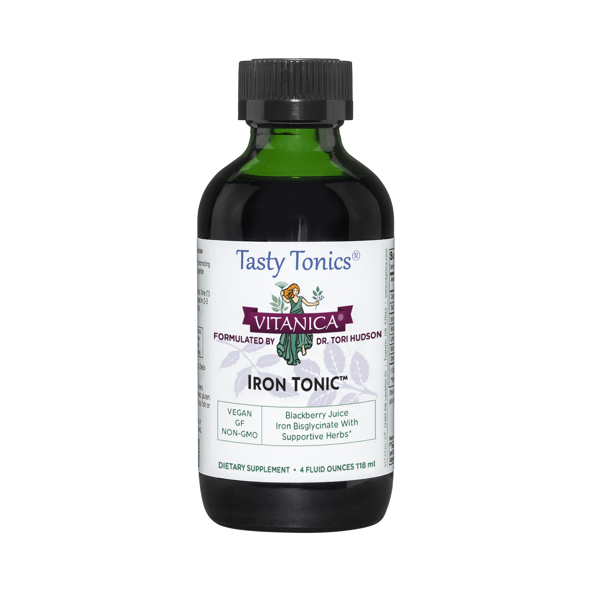 Vitanica Iron Tonic, Liquid Iron Supplement, Red Blood Cell Support, Vegan, 4 Ounce