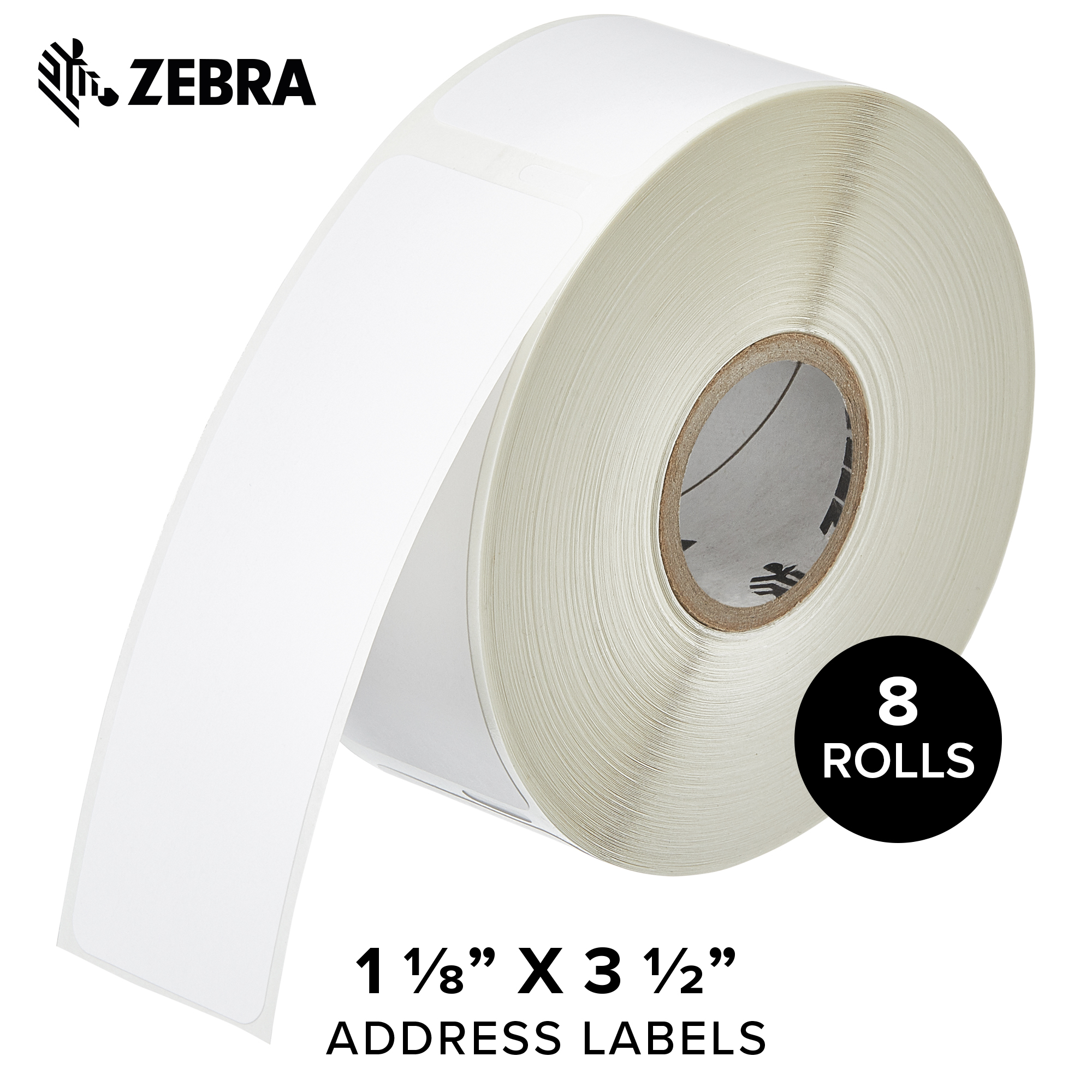 Zebra Dymo Address Labels 1 1/8 x 3 1/2 in Compatible with Dymo LabelWriter Printer 8 Rolls 10033430SP
