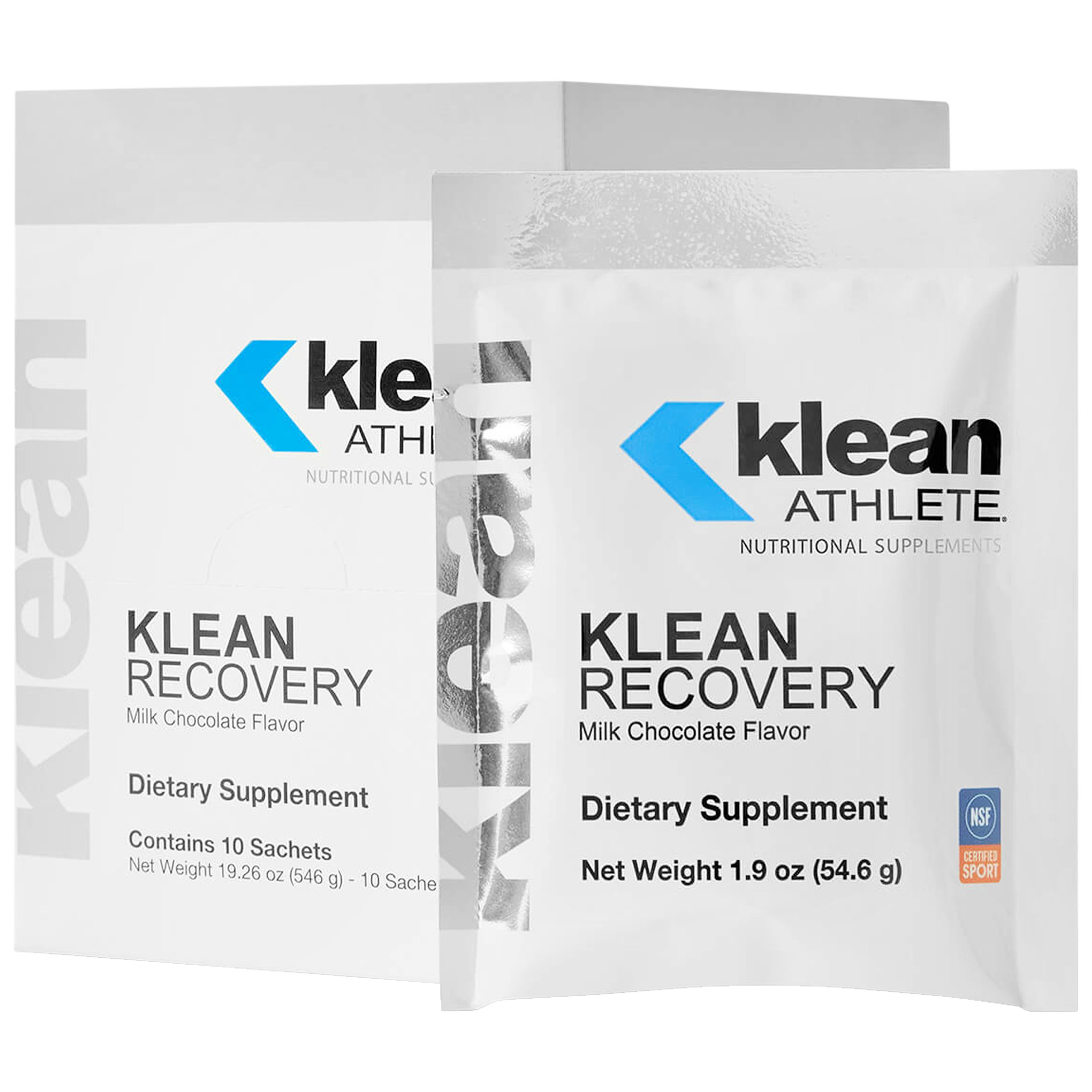 Klean Athlete Klean Recovery | Optimizes Muscle Recovery After Exercise | NSF Certified for Sport | 10 Sachets | Milk Chocolate Flavor