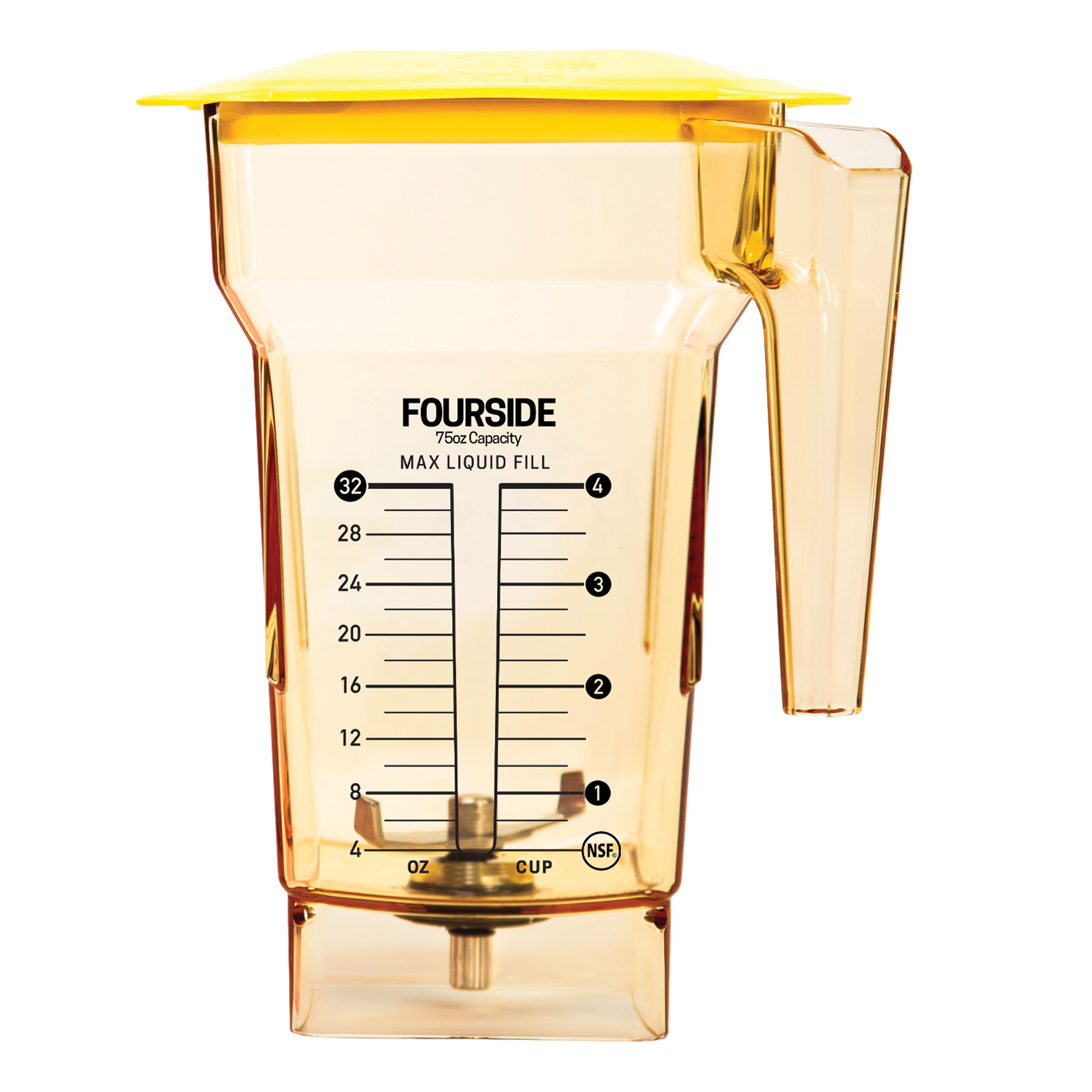 Blendtec FourSide Jar (75 oz), Blender Jar, Commercial Grade, Hard Lid, BPA Free, Yellow