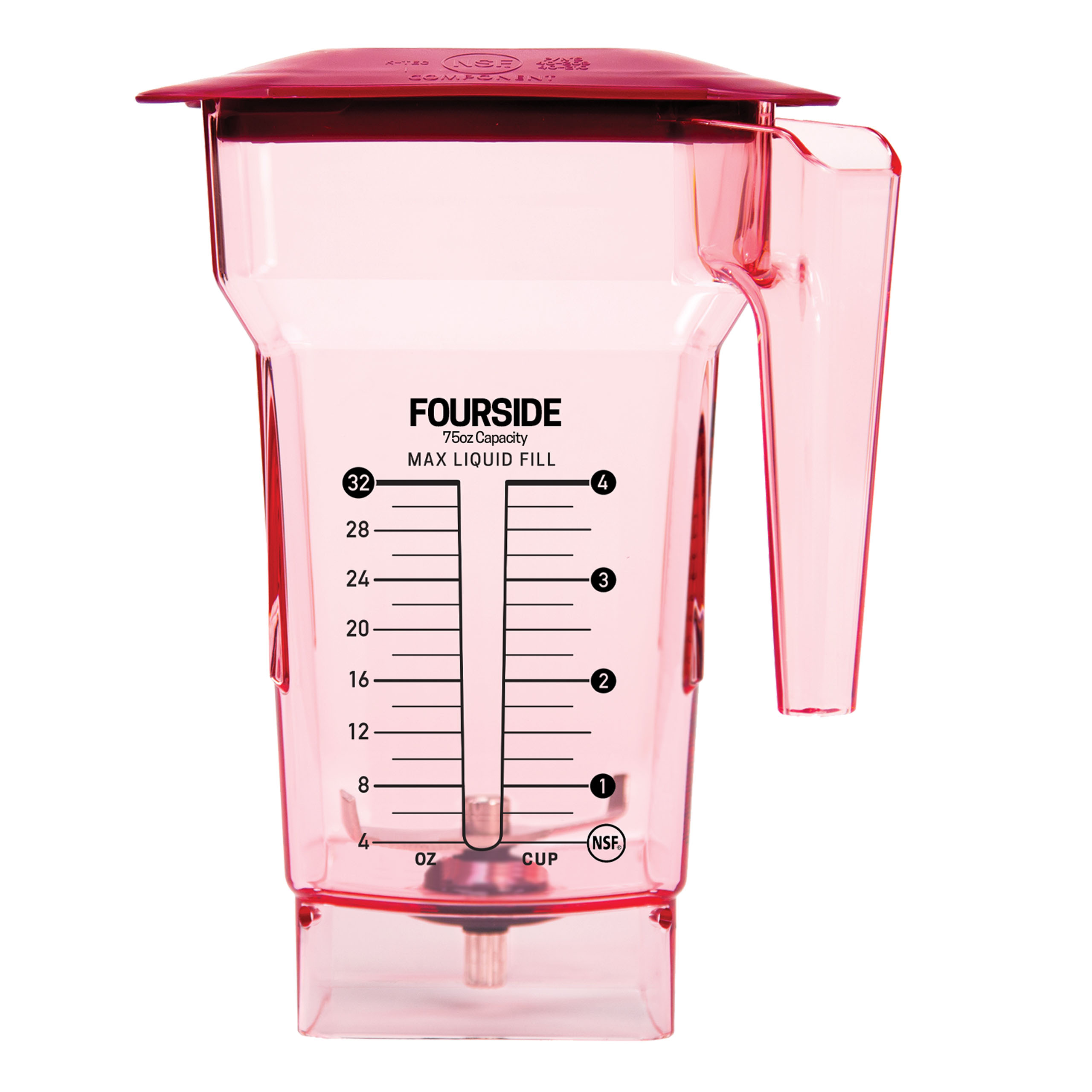 Blendtec FourSide Jar (75 oz), Blender Jar, Commercial Grade, Hard Lid, BPA-Free, Red