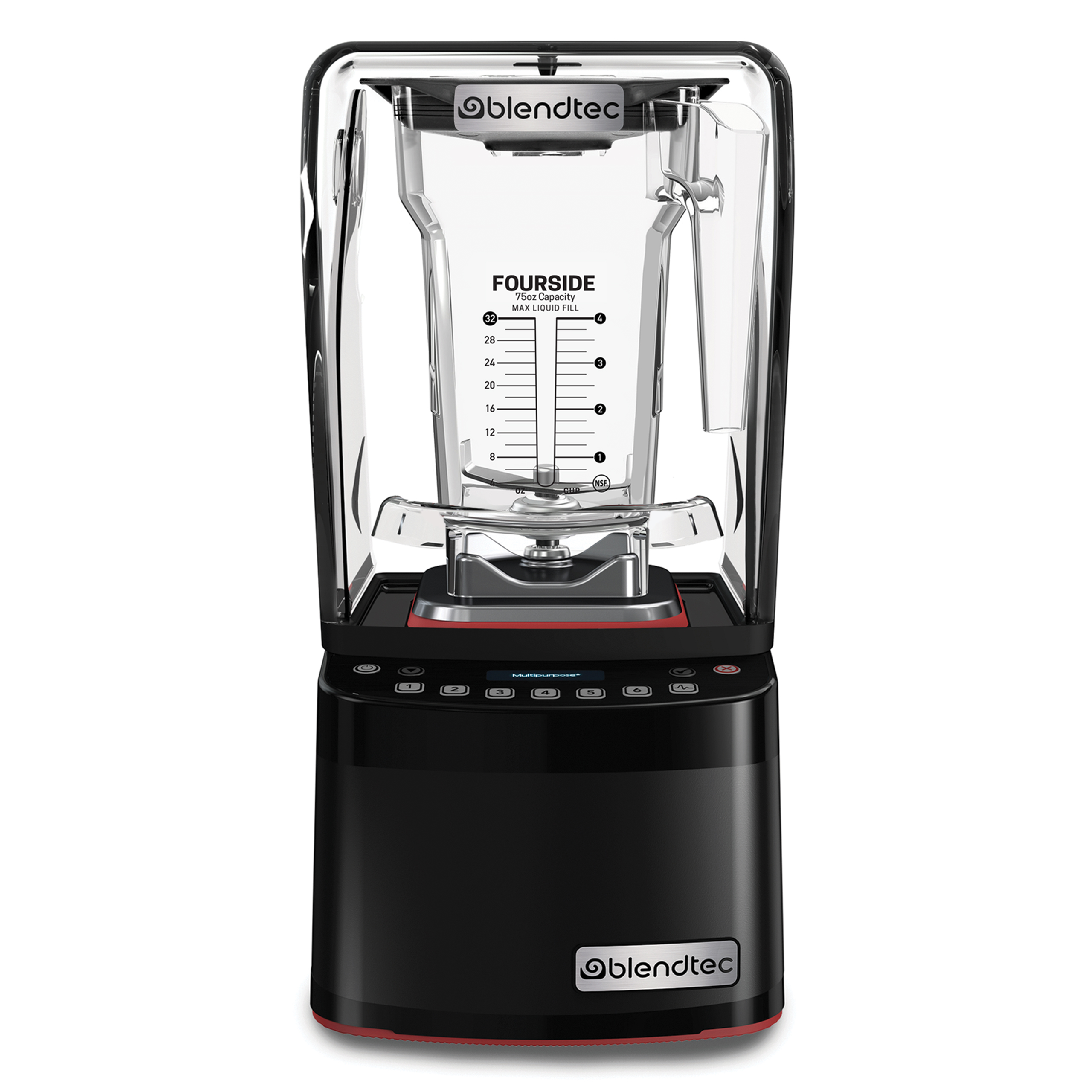 Blendtec Stealth X 885, Brushless, Commercial Blender, Sound Enclosure, FourSide Jar, Soft Lid, Black