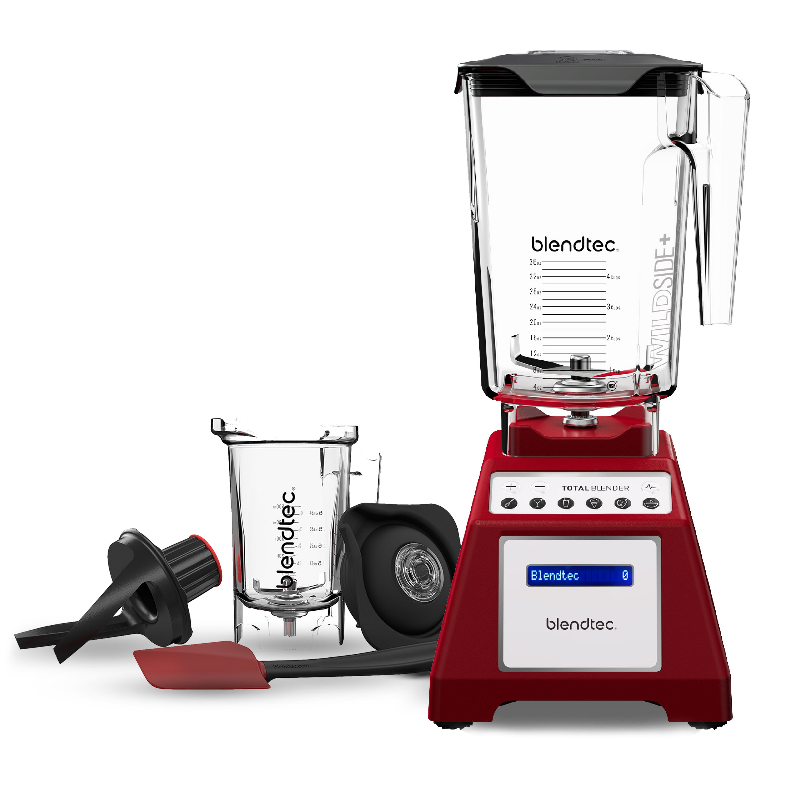 Blendtec Total Classic Original Blender - WildSide+ Jar and Twister Jar BUNDLE - Professional-Grade Power - 6 Pre-programmed Cycles - 10-speeds - Red