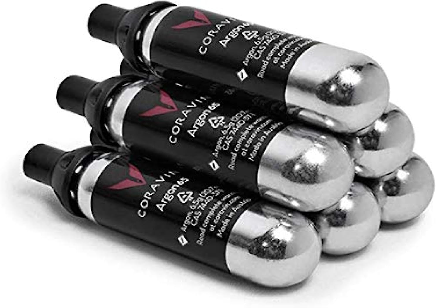 Coravin Pure Capsules - Pack of 6 - Patented Argon Gas Cartridges for Coravin Wine Bottle Opener, Needle Pourer, or Coravin Pivot