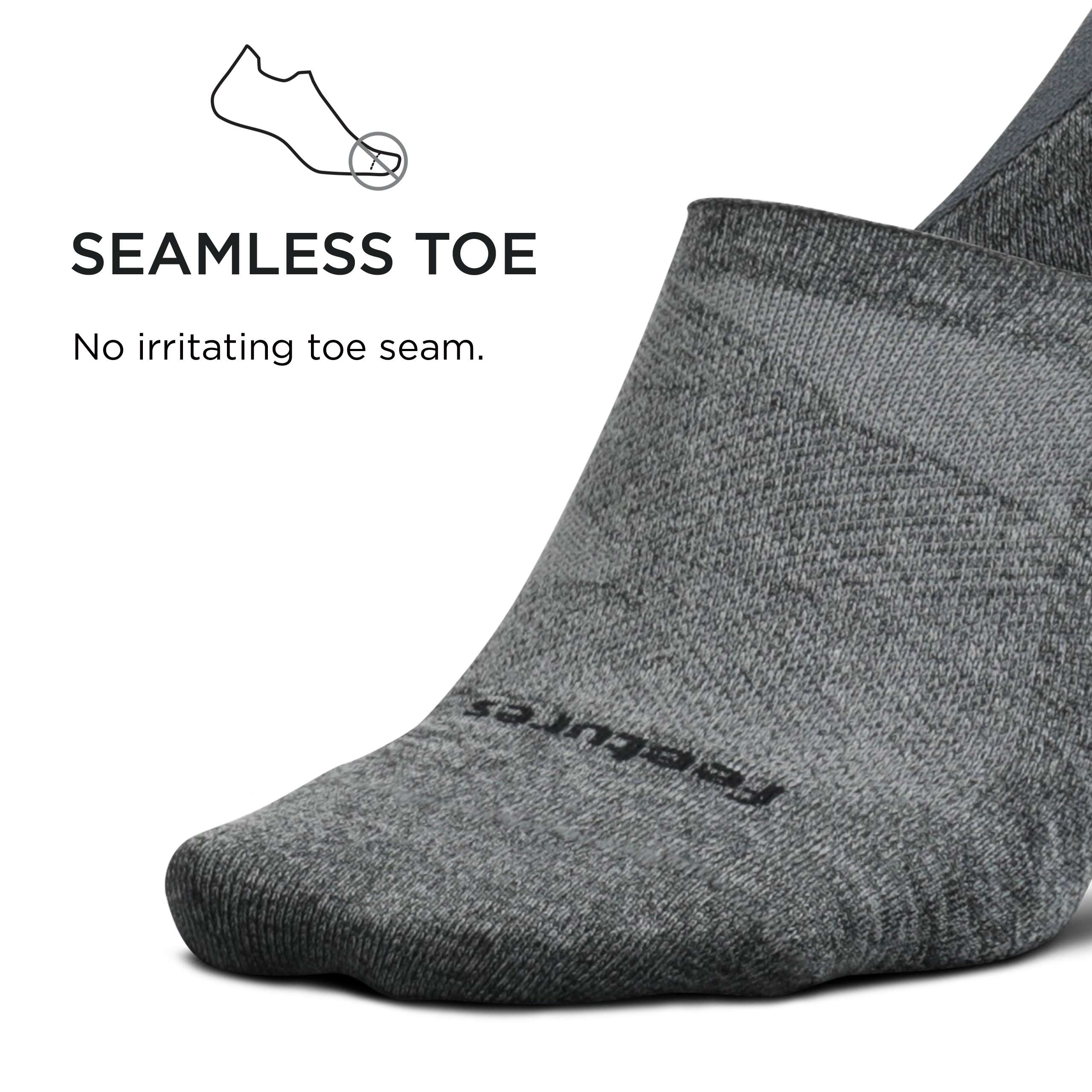 Feetures Elite Ultralight Invisible Socks - Anti-Slip Sport Sock, Black, L - Picture 15 of 36