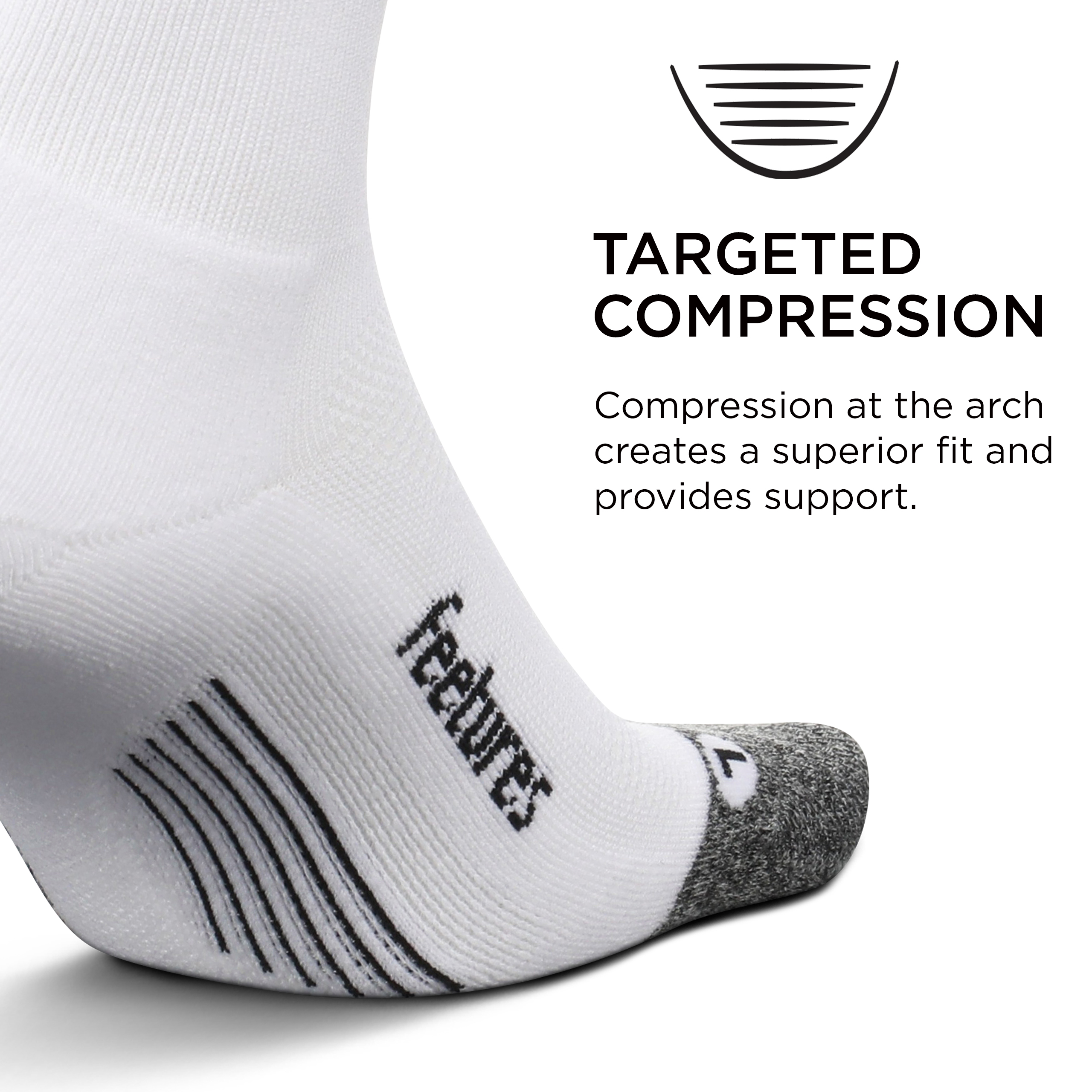 Feetures Elite Light Cushion Mini Crew Sock - Sport Sock - XL, Rythmic Black - Picture 36 of 36