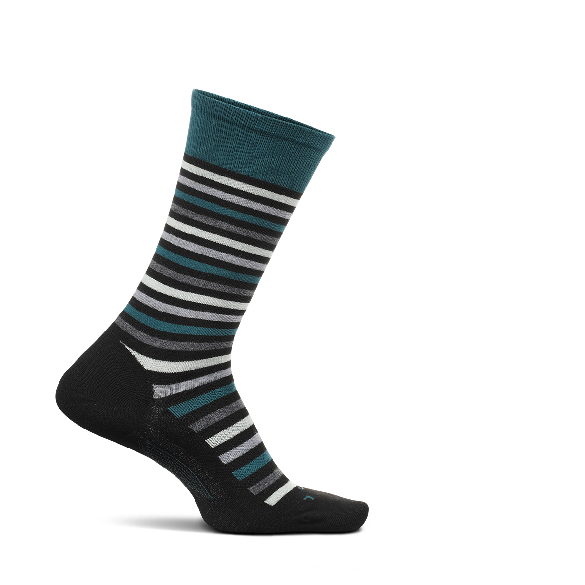 Feetures Mens Dilworth Cushion Crew Sock (Medium, Black)