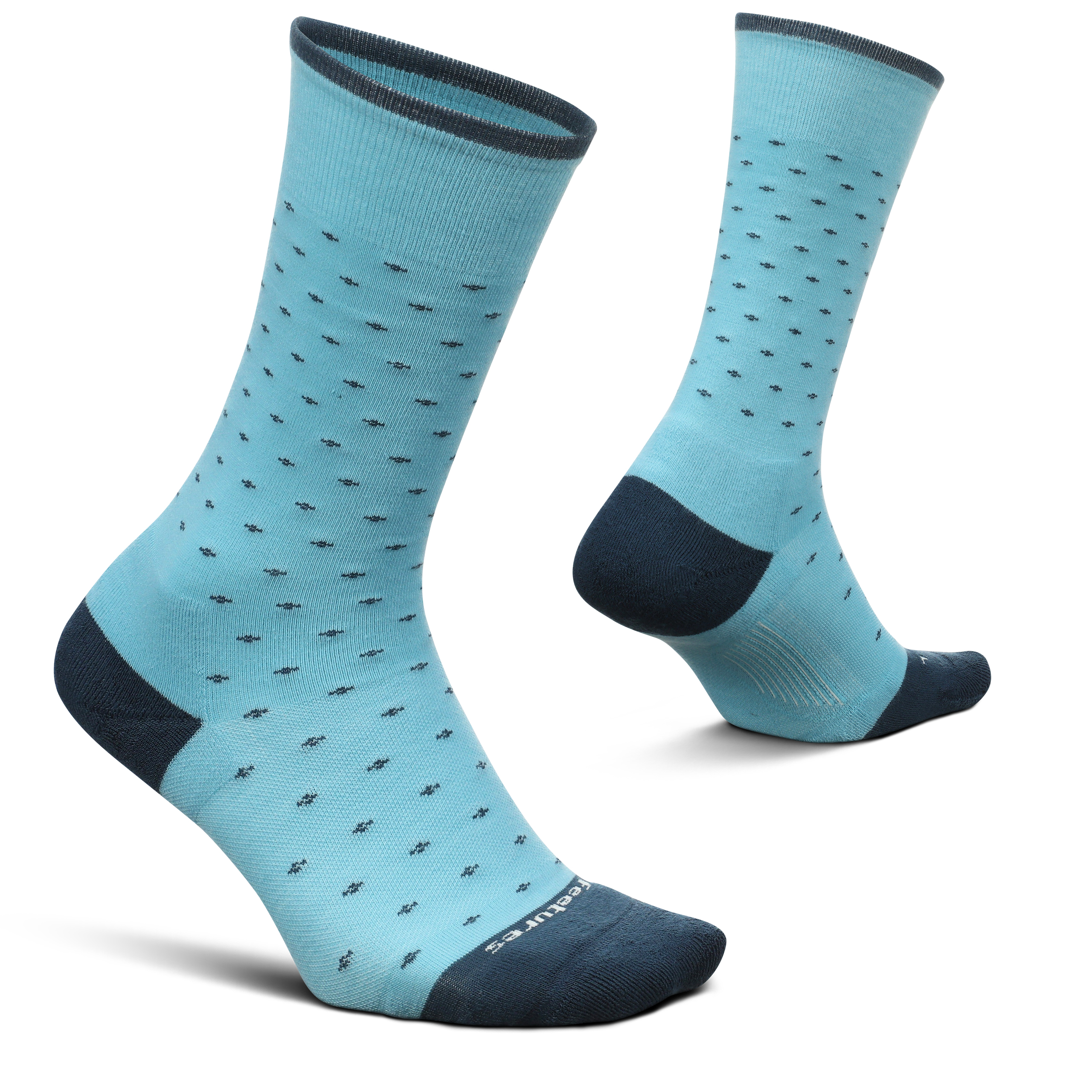 Feetures Men's Everyday Cushion Crew Sock (Medium, Blue)