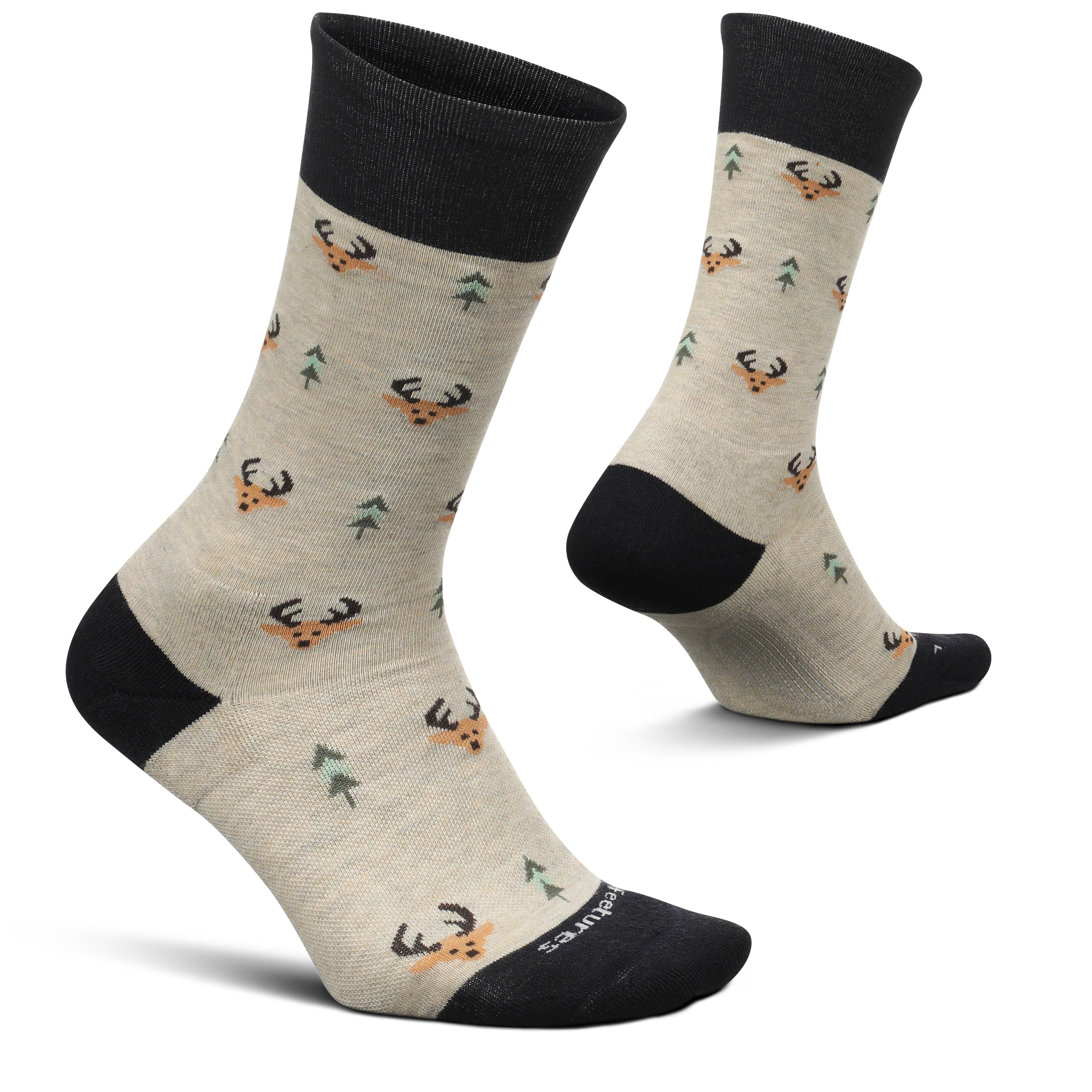 Feetures Men's Everyday Cushion Crew Sock (Medium, Oatmeal)