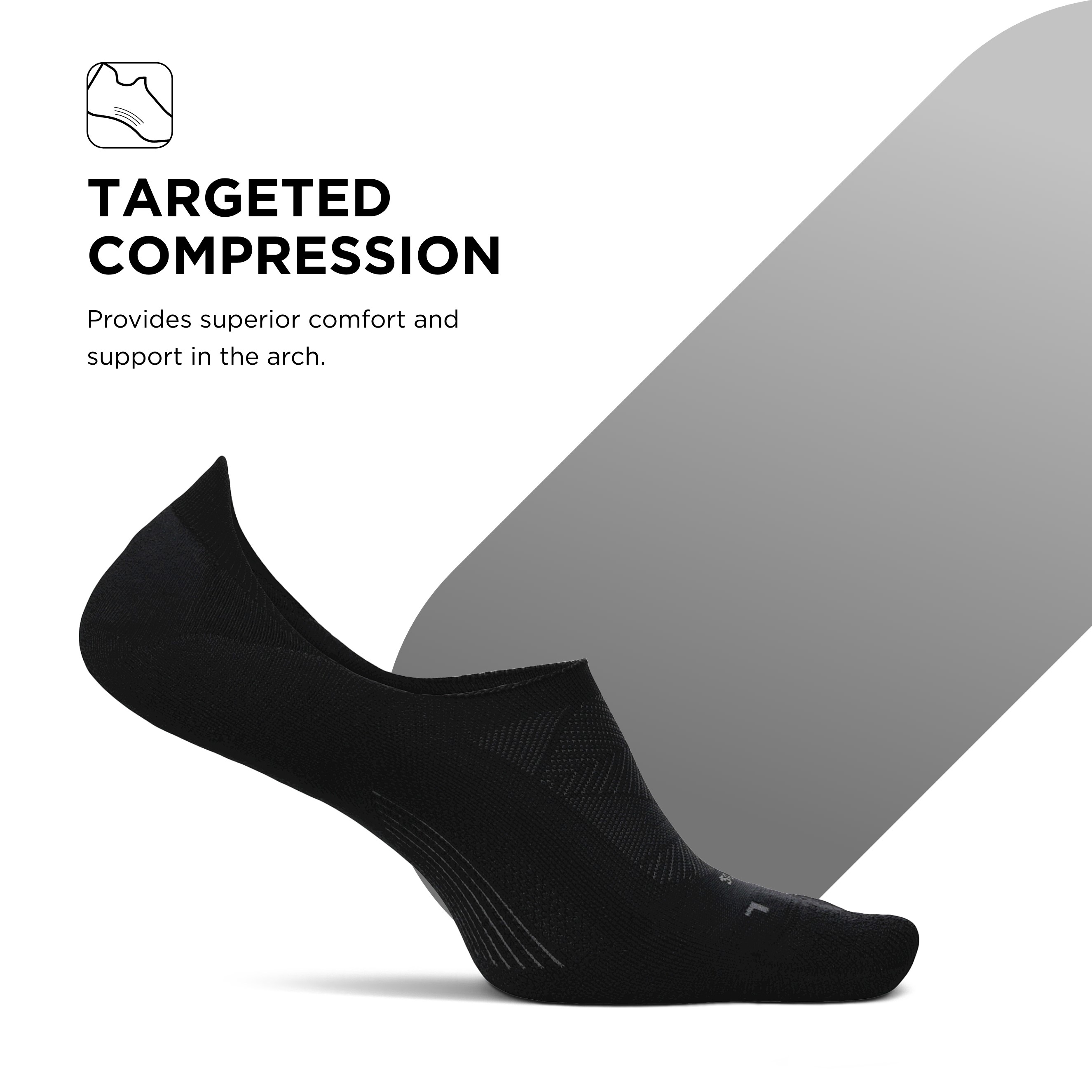 Feetures Elite Light Cushion Invisible Running Socks Compression X-Large, Black - Picture 3 of 6