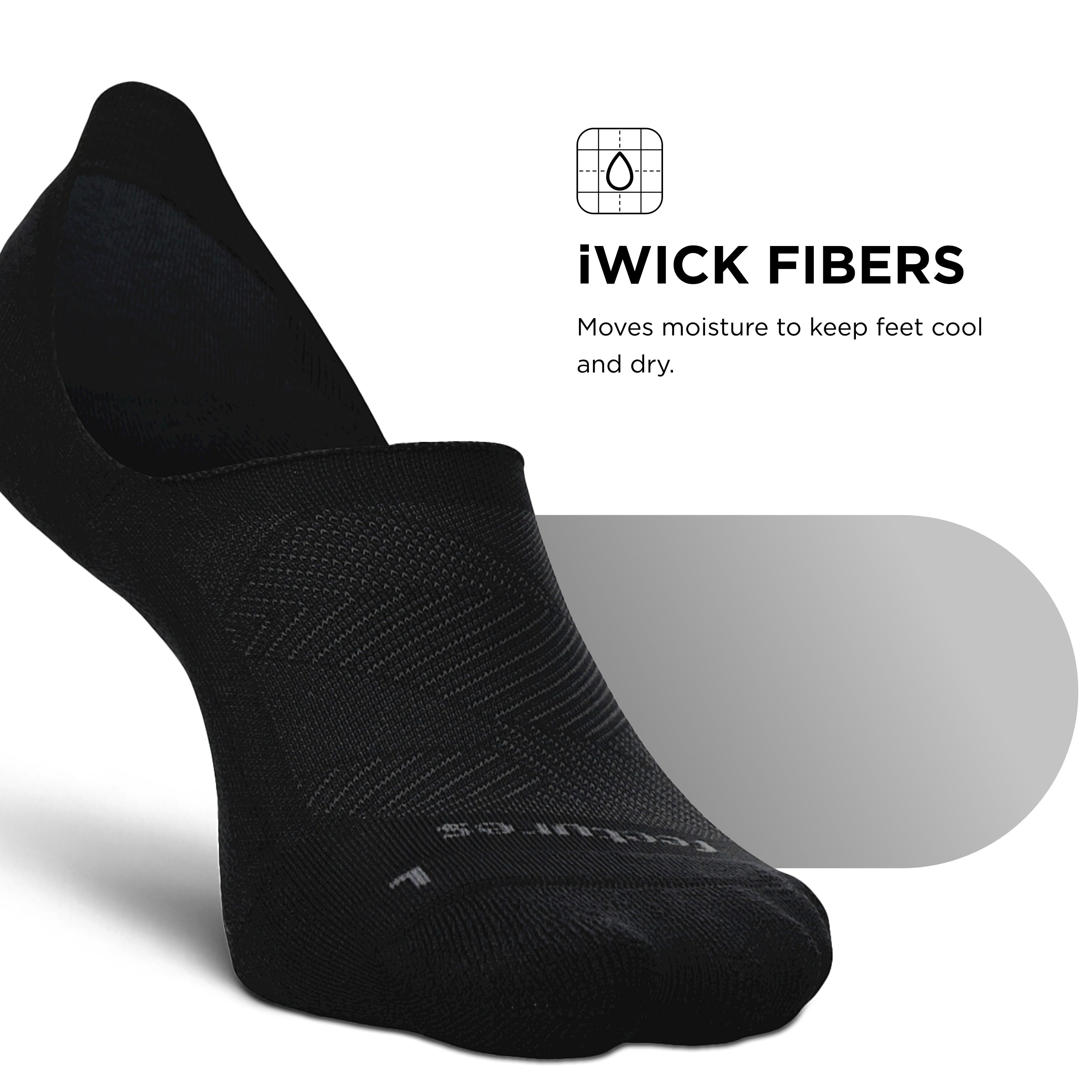 Feetures Elite Light Cushion Invisible Running Socks Compression X-Large, Black - Picture 5 of 6