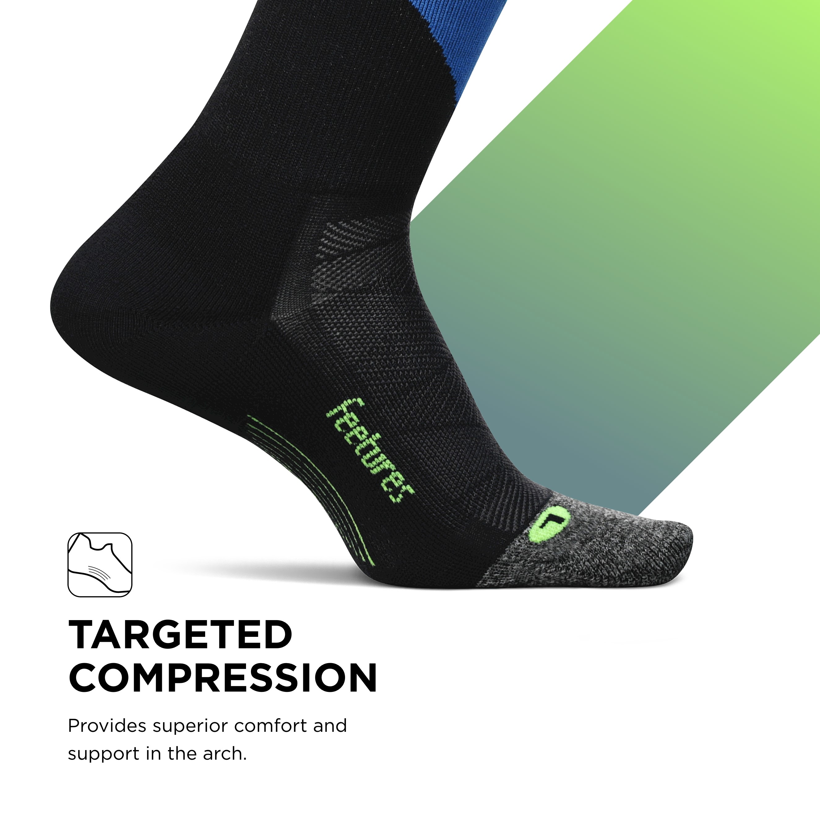Feetures Elite Light Cushion Mini Crew Sock - Sport Sock - XL, Rythmic Black - Picture 3 of 36